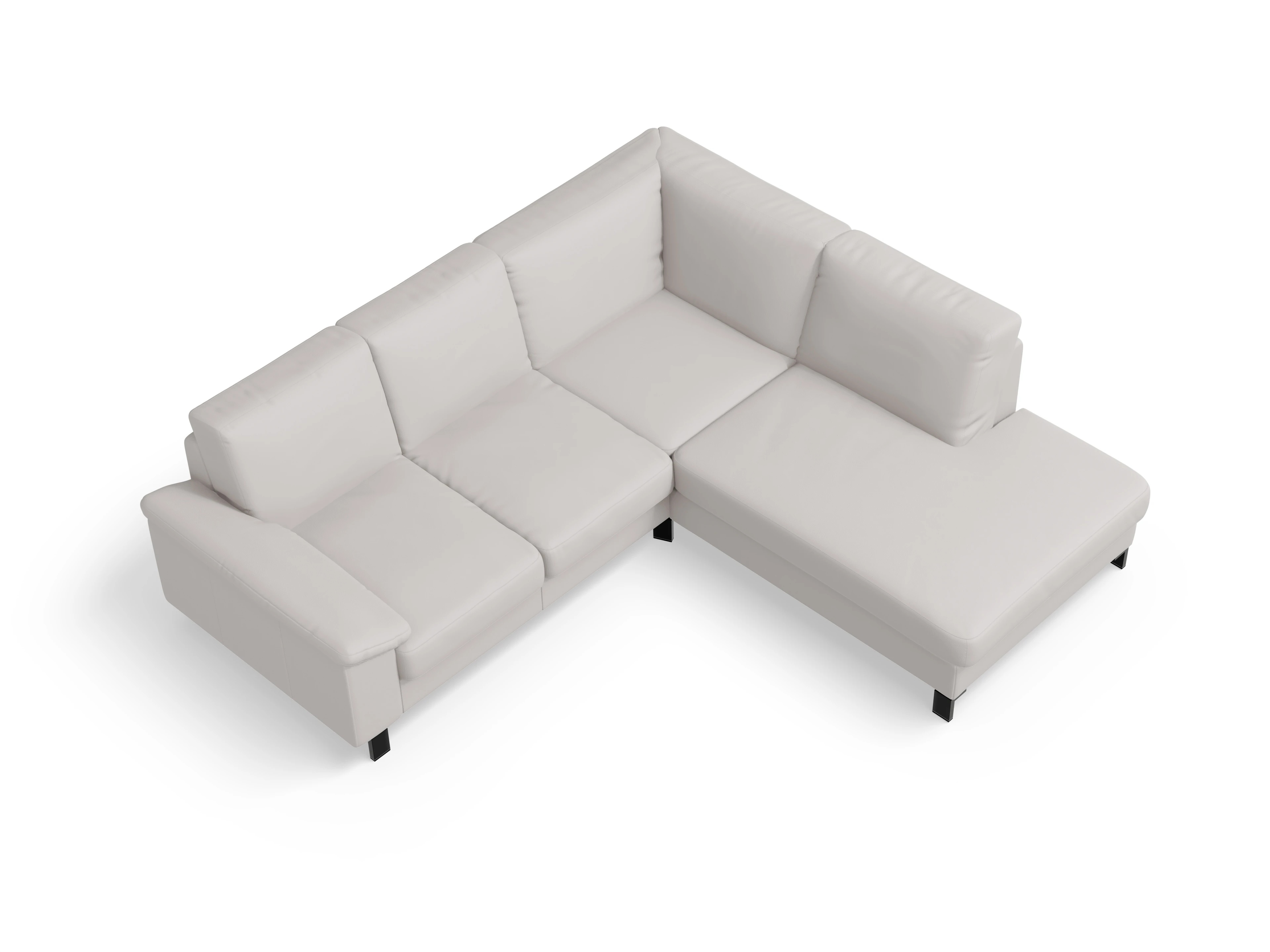 Casco Ecksofa UM Small R Ansicht des Produktes Casco 2.0 Ecksofa rechts Abschluss offen in Leder Grau