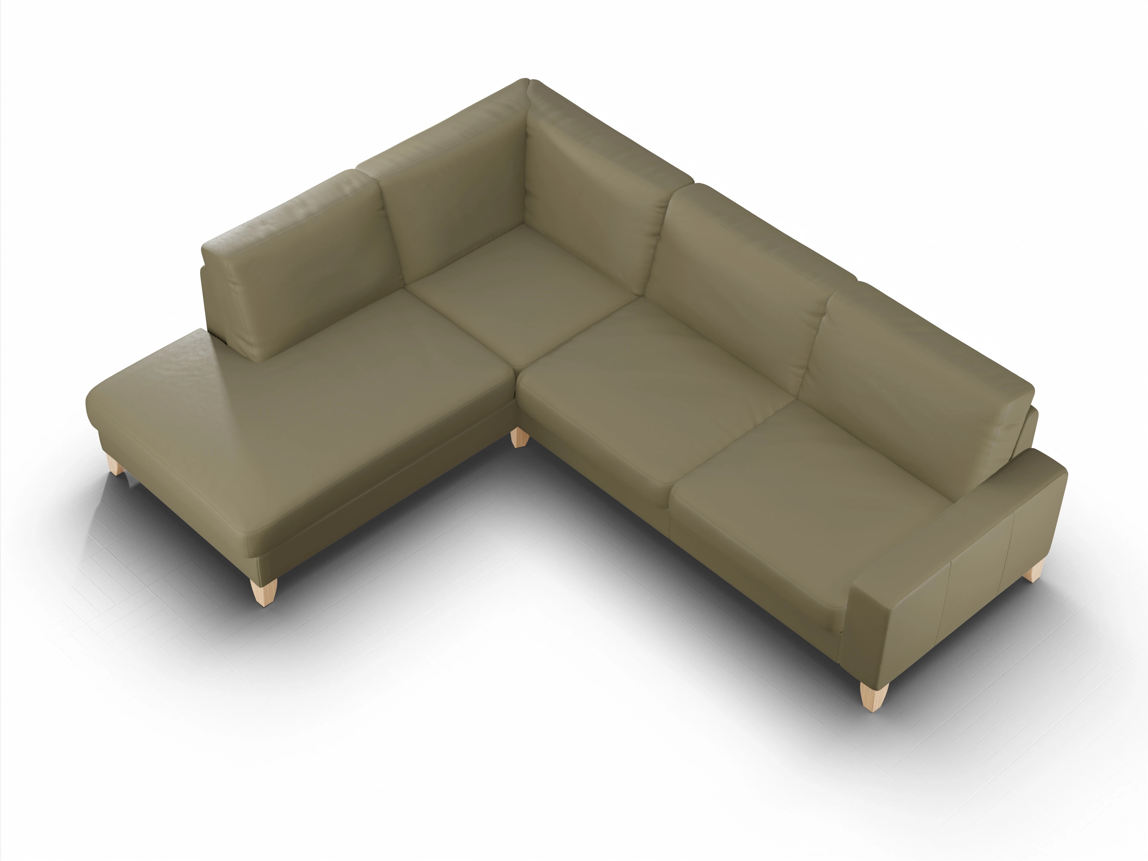 Ansicht des Produktes Casco 2.0 Ecksofa links Abschluss offen in Leder Braun