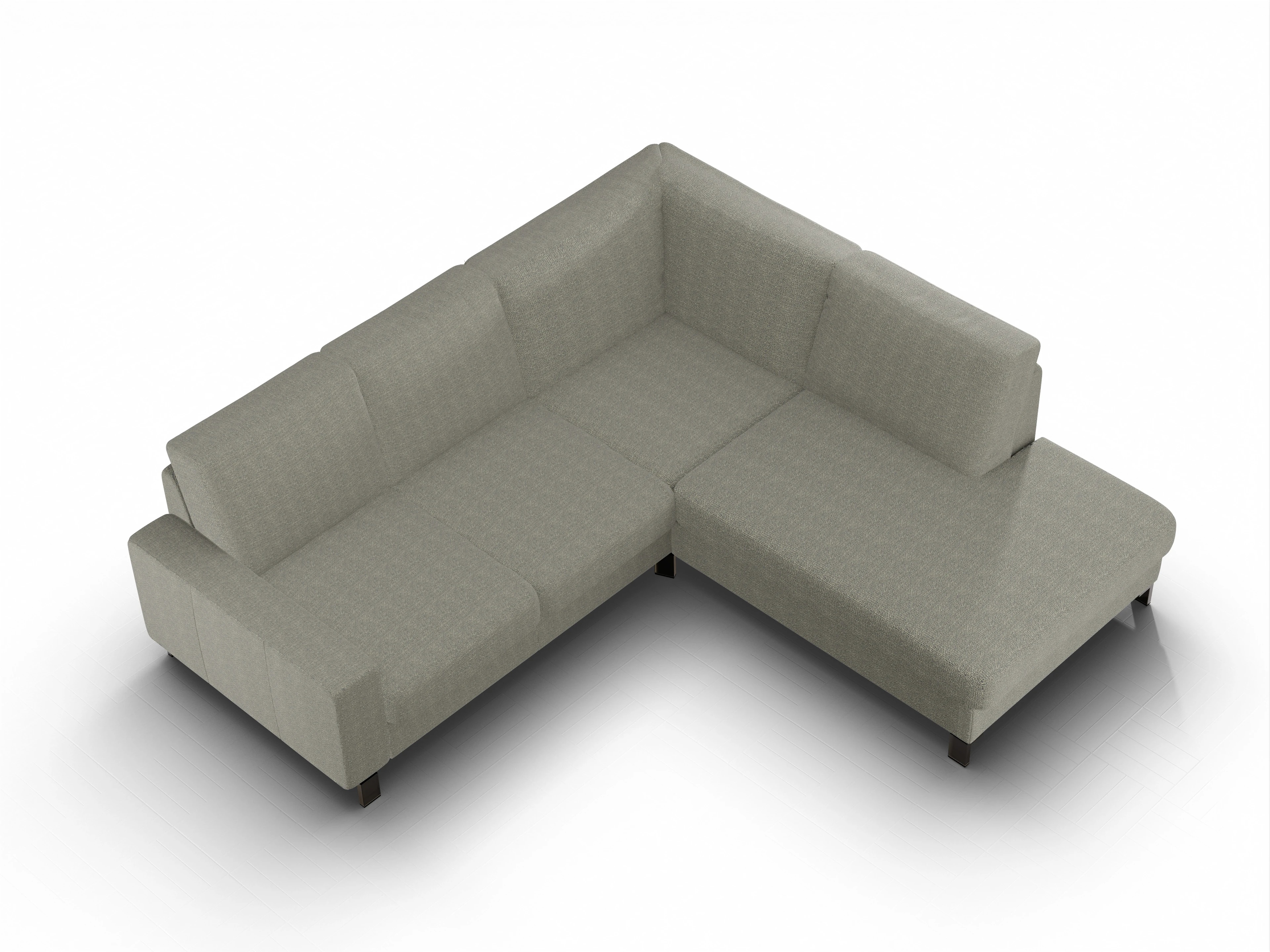 Ansicht des Produktes Casco 2.0 Ecksofa rechts Abschluss offen in Stoff Grau