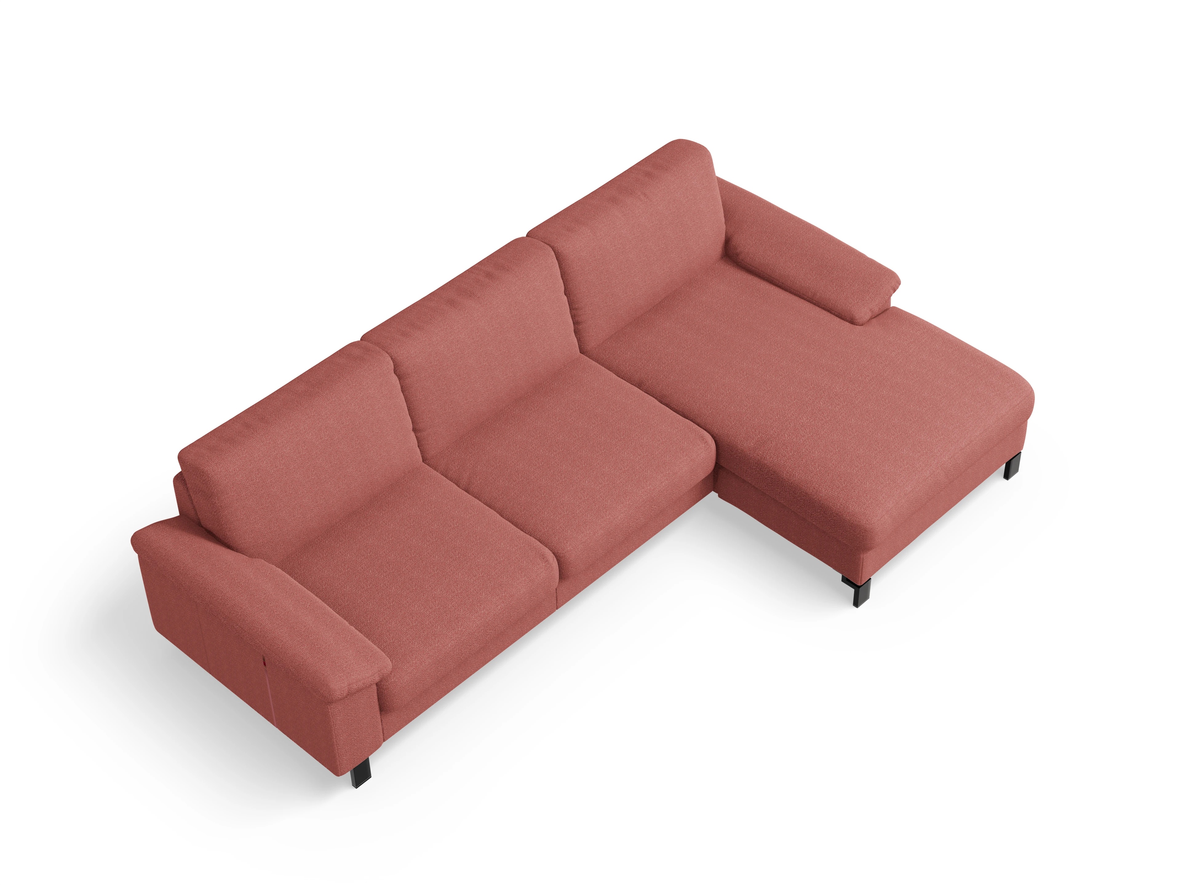 Casco Ecksofa LO Large R Ansicht des Produktes Casco 2.0 Ecksofa rechts Abschluss offen in Stoff Rosa