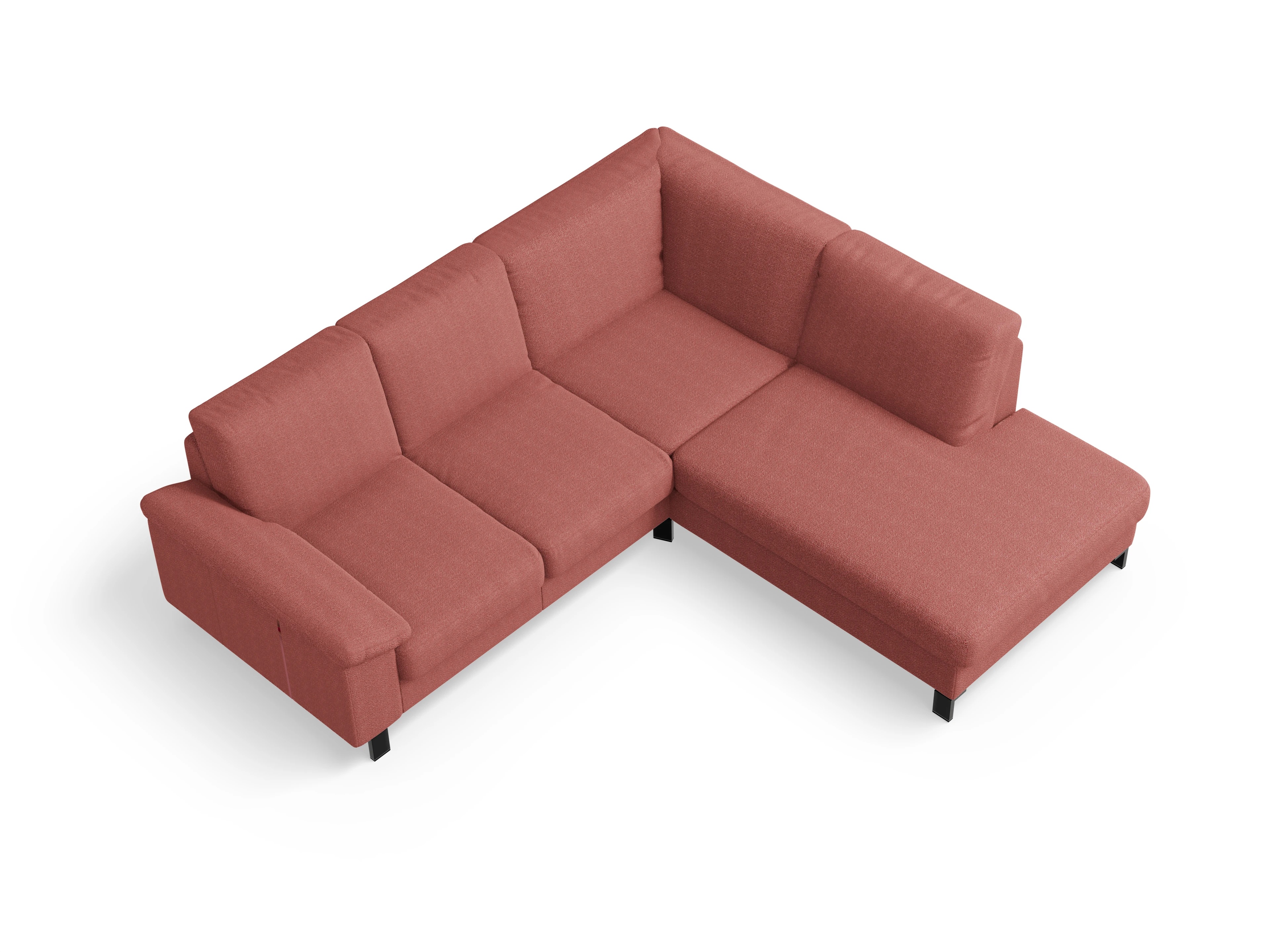 Ansicht des Produktes Casco 2.0 Ecksofa rechts Abschluss offen in Stoff Rosa