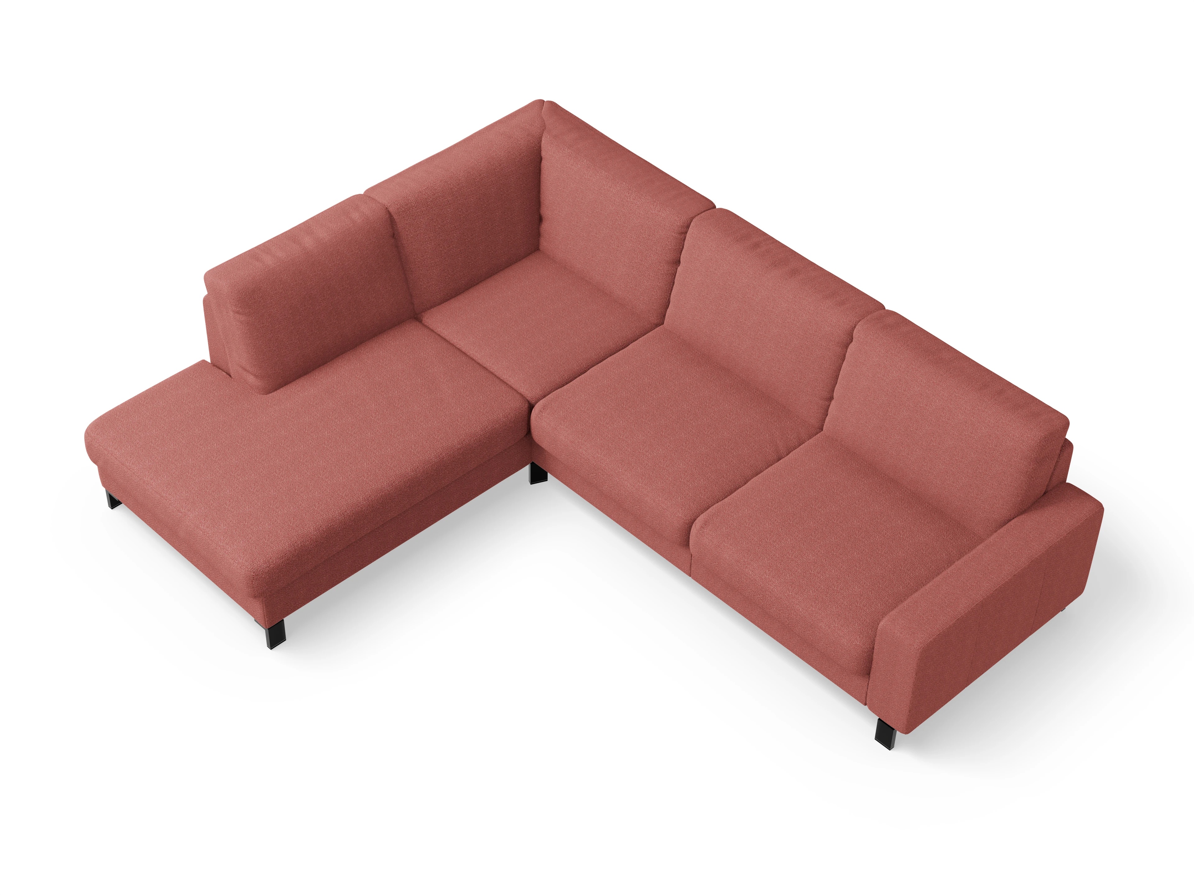 Casco Ecksofa UM Large L Ansicht des Produktes Casco 2.0 Ecksofa links Abschluss offen in Stoff Rosa