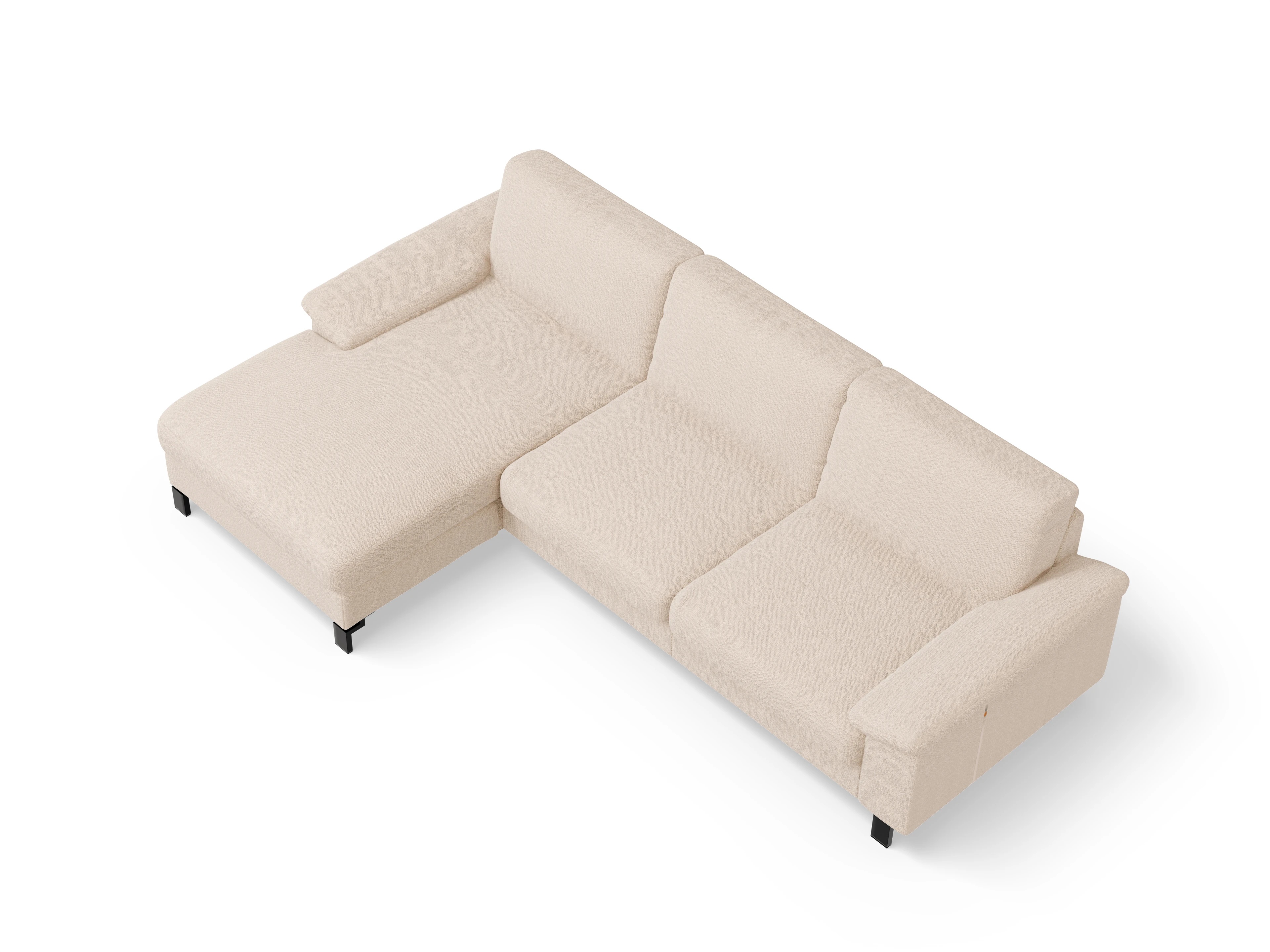 Ansicht des Produktes Casco 2.0 Ecksofa links Abschluss offen in Stoff Beige