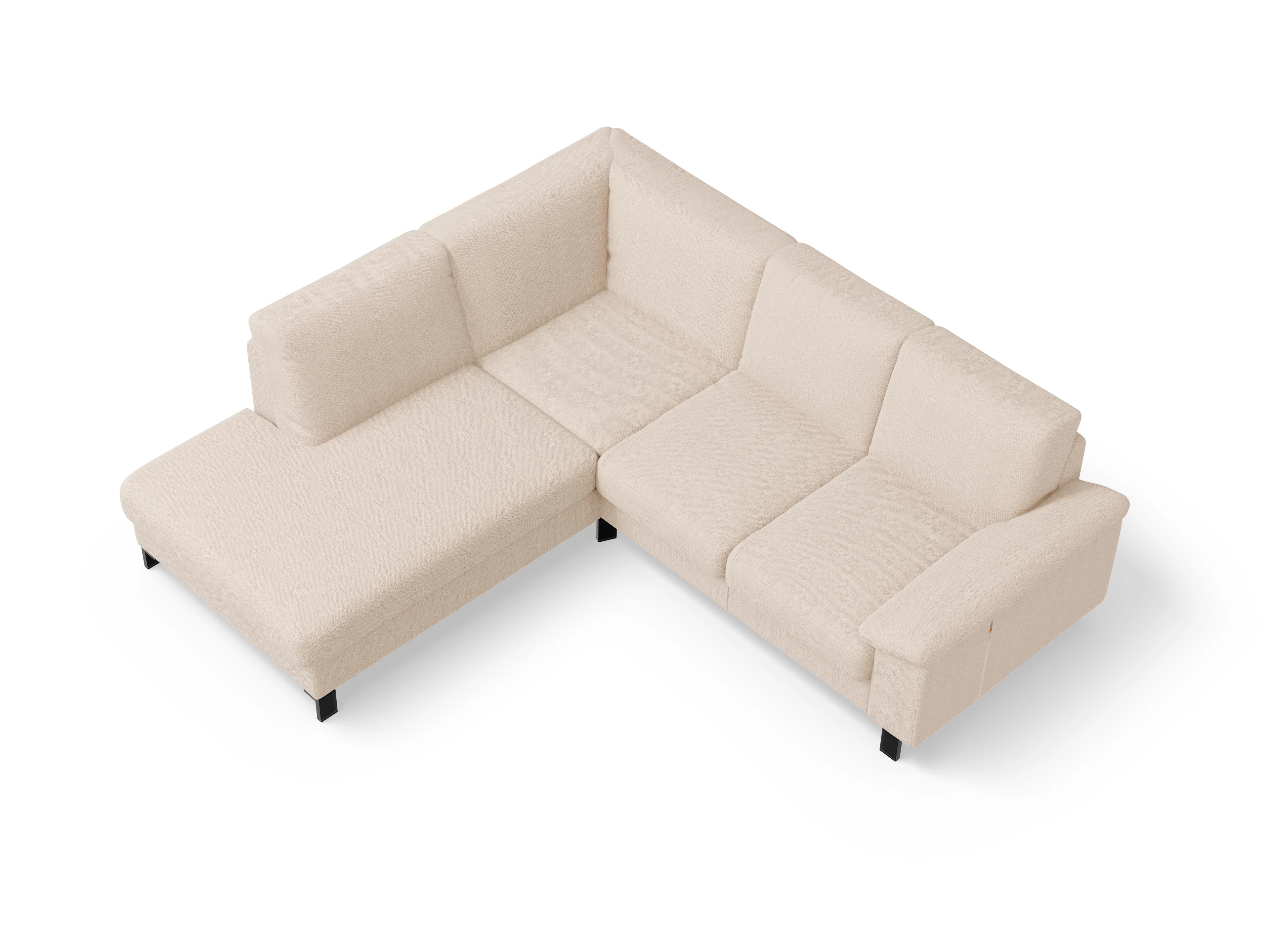 Casco Ecksofa UM Small L Ansicht des Produktes Casco 2.0 Ecksofa links Abschluss offen in Stoff Beige