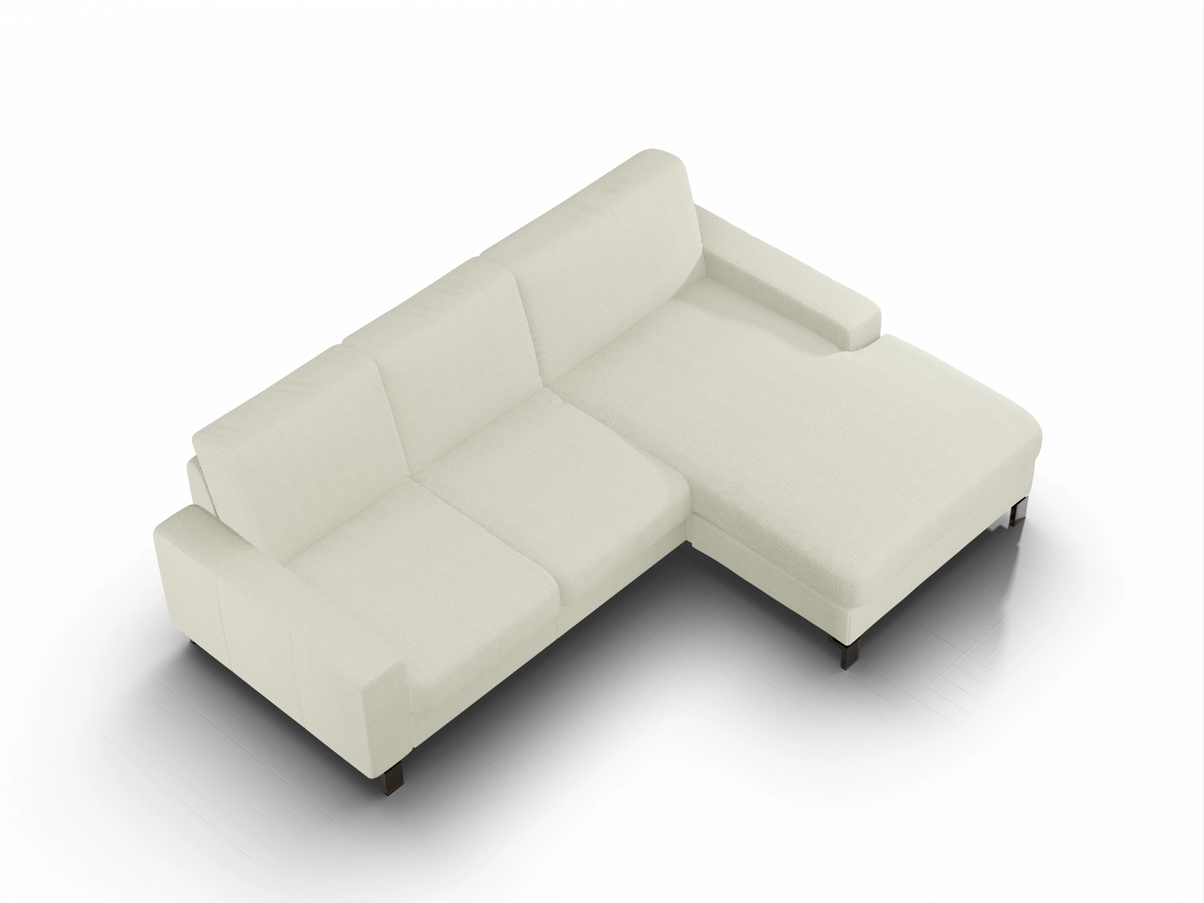 Ansicht des Produktes Casco 2.0 Ecksofa rechts Abschluss offen in Stoff Beige