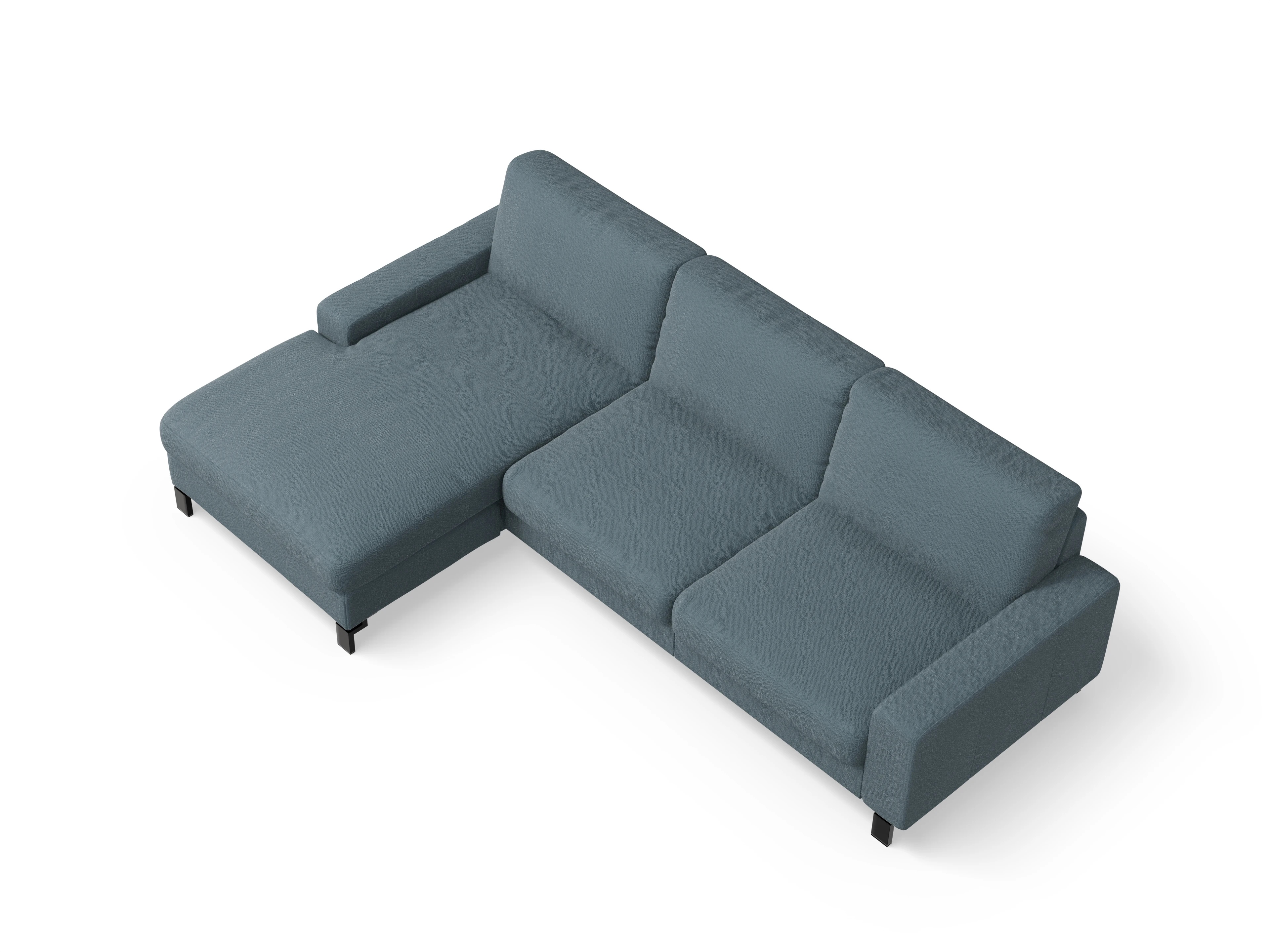 Ansicht des Produktes Casco 2.0 Ecksofa links Abschluss offen in Stoff Blau