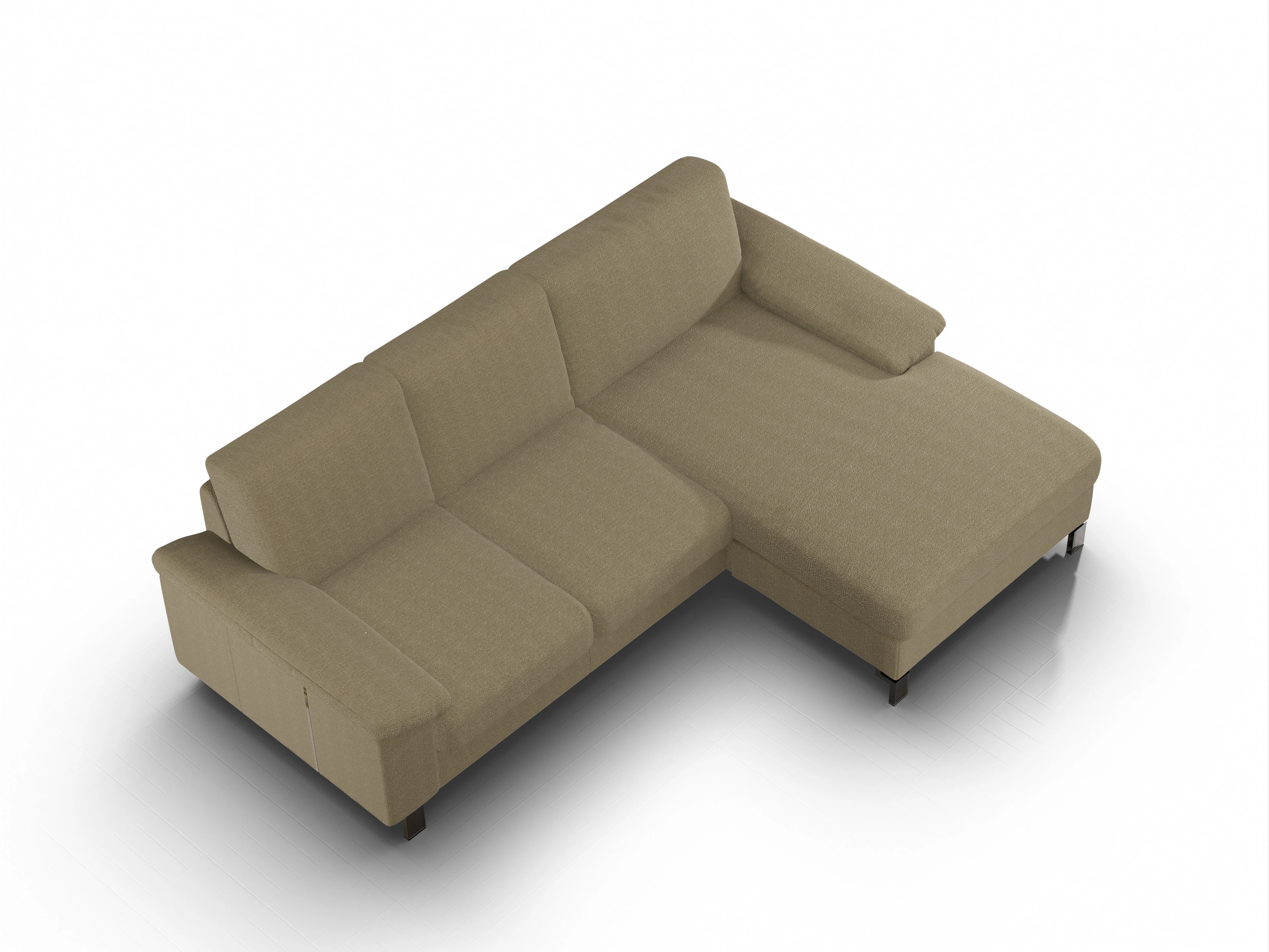 Ansicht des Produktes Casco 2.0 Ecksofa rechts Abschluss offen in Stoff Beige