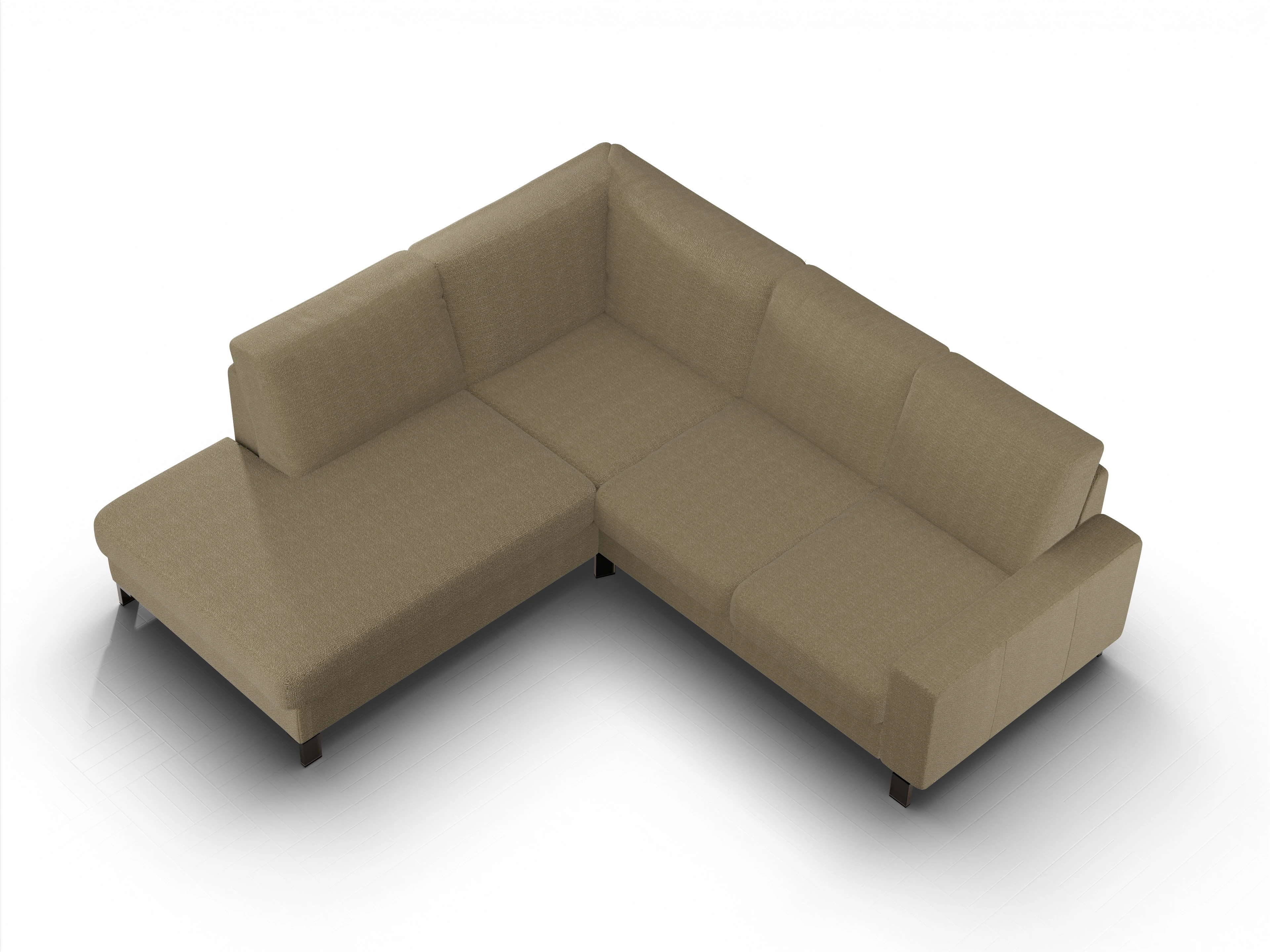 Ansicht des Produktes Casco 2.0 Ecksofa links Abschluss offen in Stoff Beige