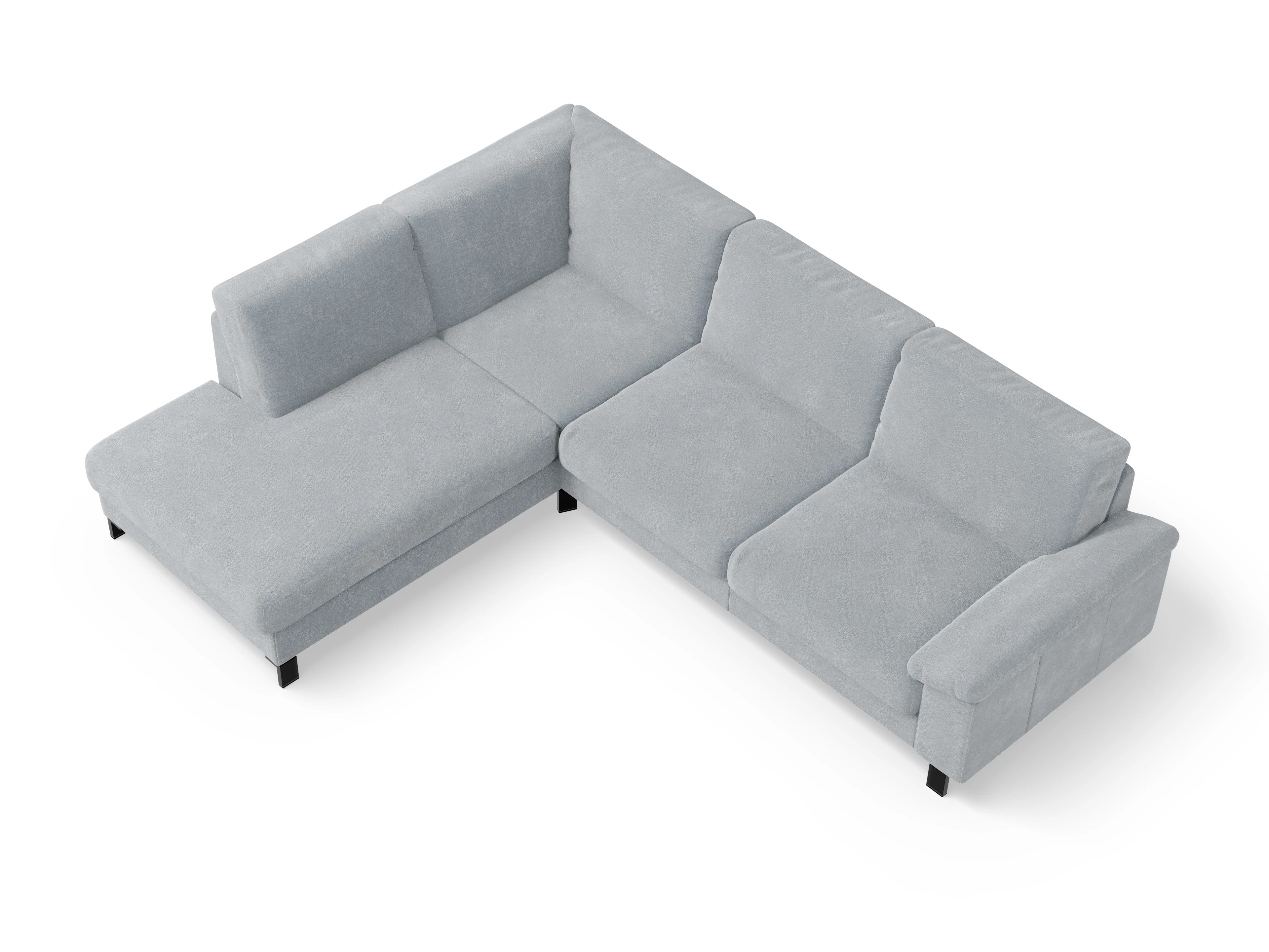 Ansicht des Produktes Casco 2.0 Ecksofa links Abschluss offen in Stoff Blau