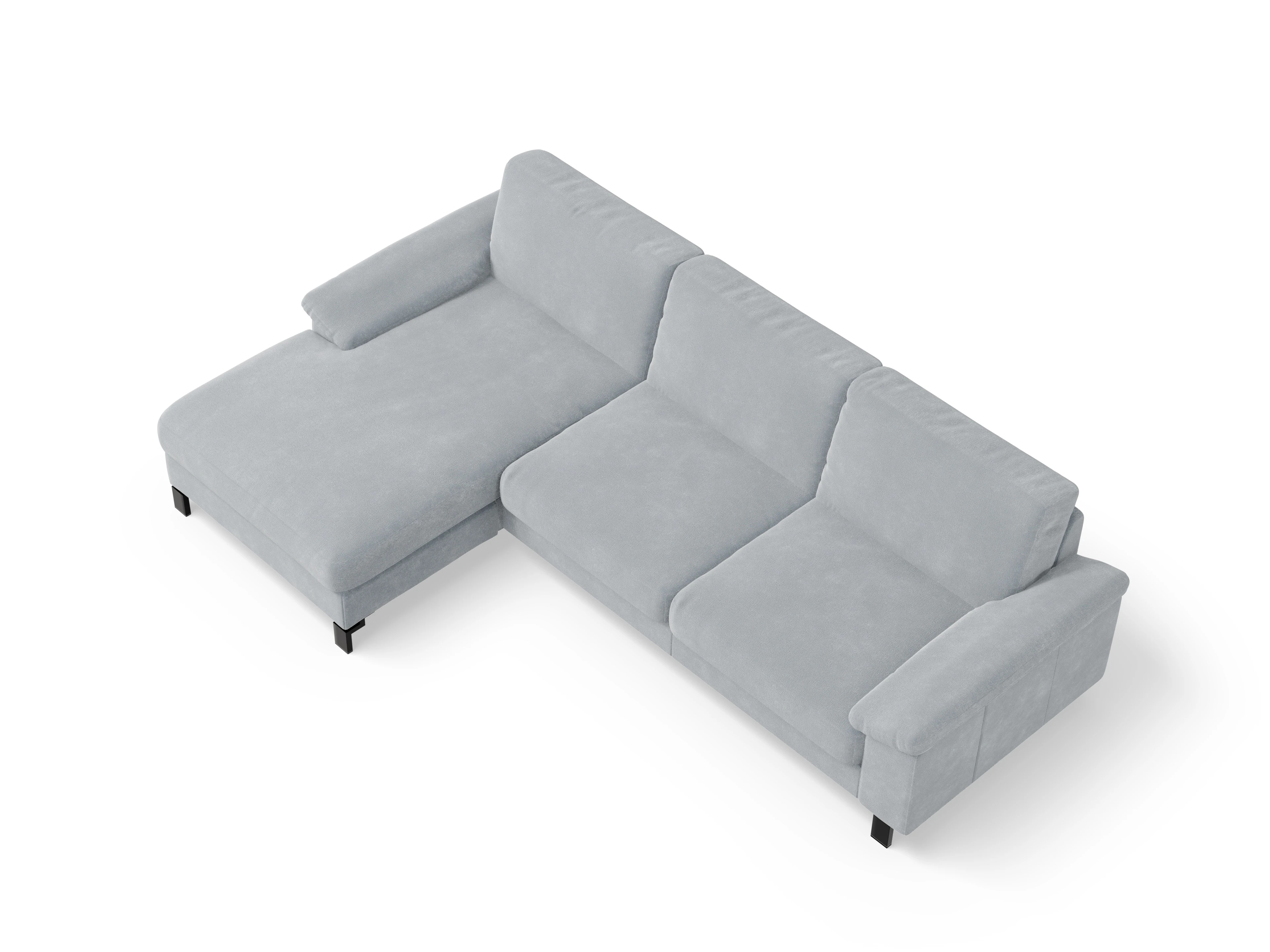 Casco Ecksofa LO Large L Ansicht des Produktes Casco 2.0 Ecksofa links Abschluss offen in Stoff Blau