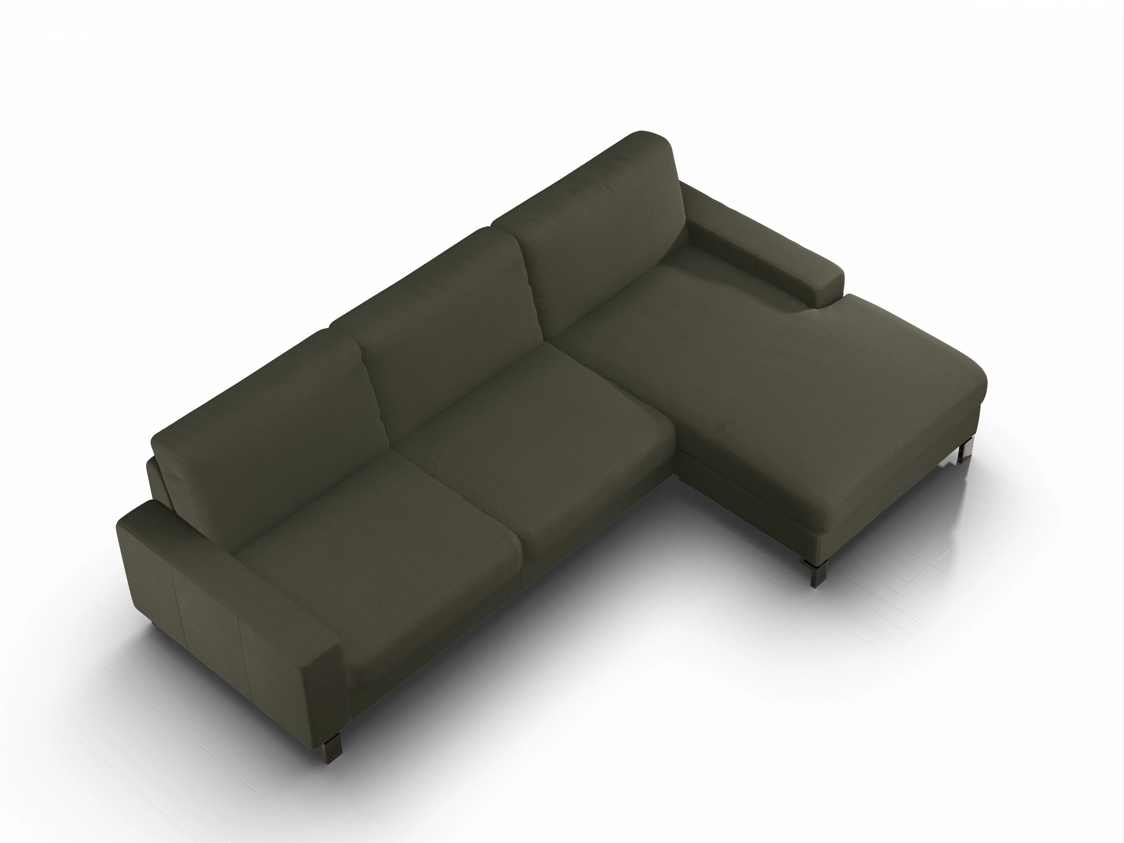 Ansicht des Produktes Casco 2.0 Ecksofa rechts Abschluss offen in Stoff Grün