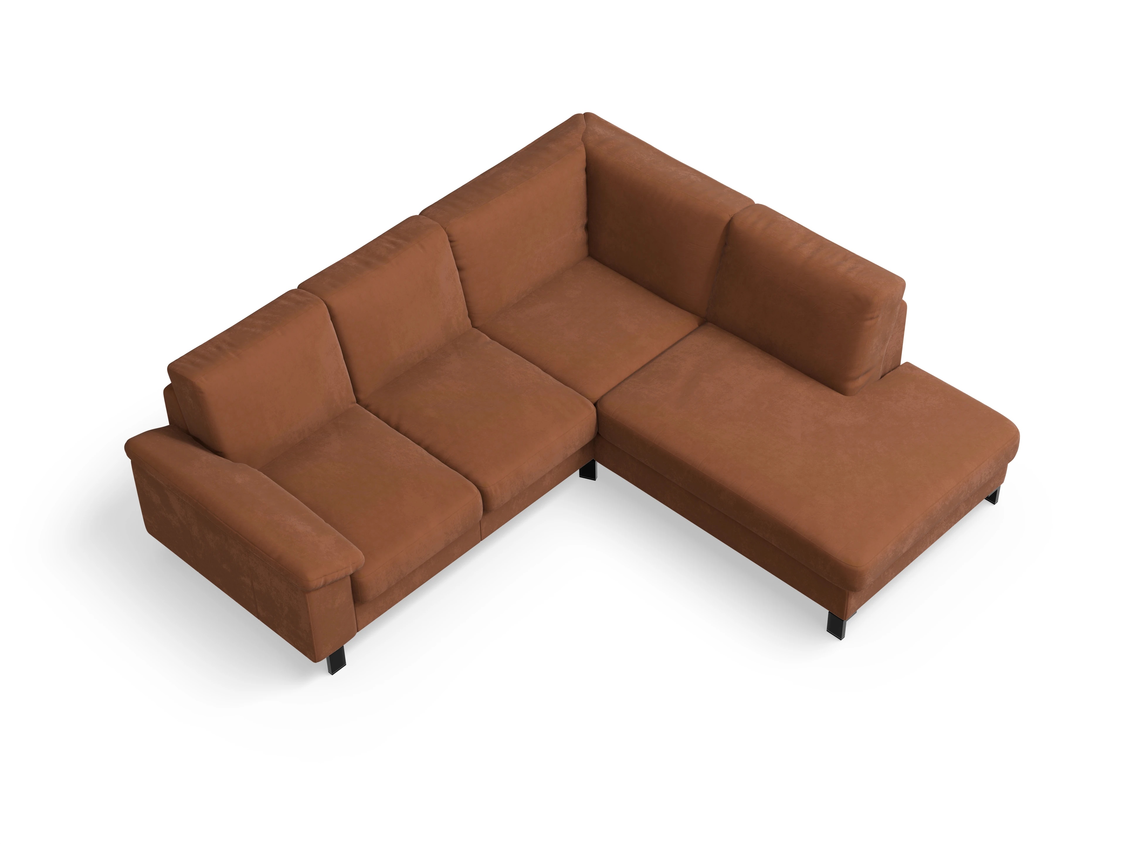 Casco Ecksofa UM Small R Ansicht des Produktes Casco 2.0 Ecksofa rechts Abschluss offen in Stoff Braun
