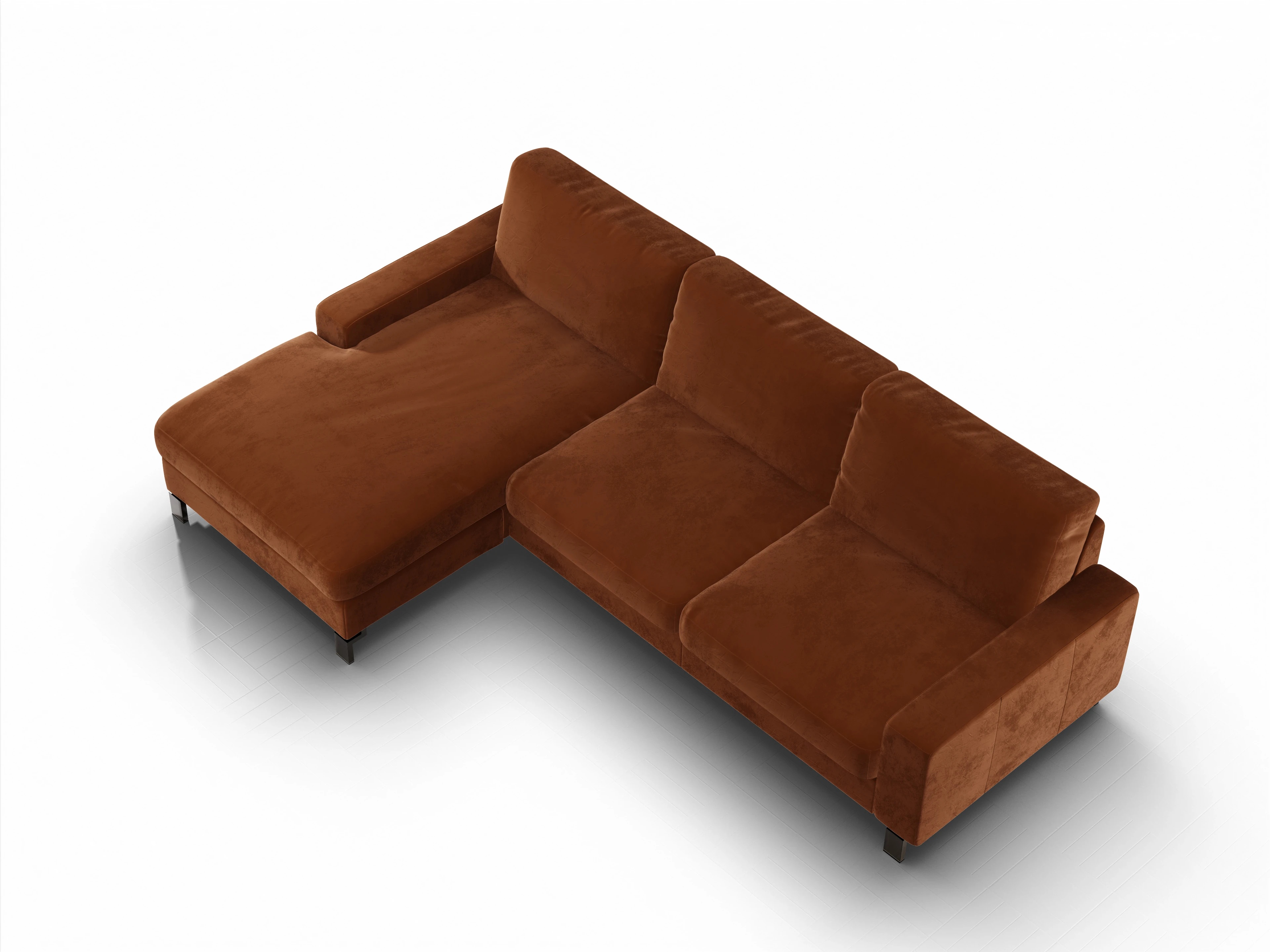 Ansicht des Produktes Casco 2.0 Ecksofa links Abschluss offen in Stoff Braun