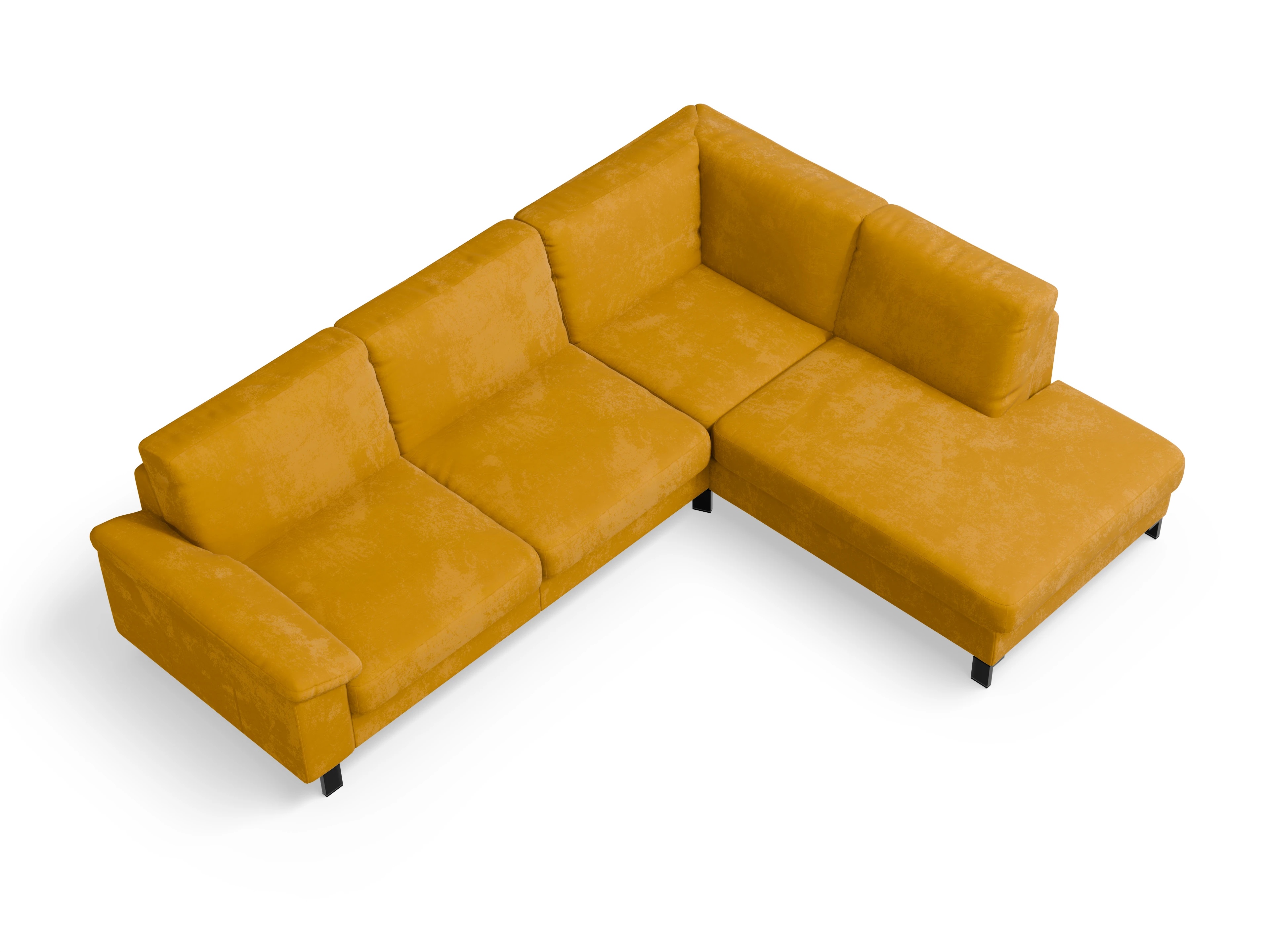 Ansicht des Produktes Casco 2.0 Ecksofa rechts Abschluss offen in Stoff Orange