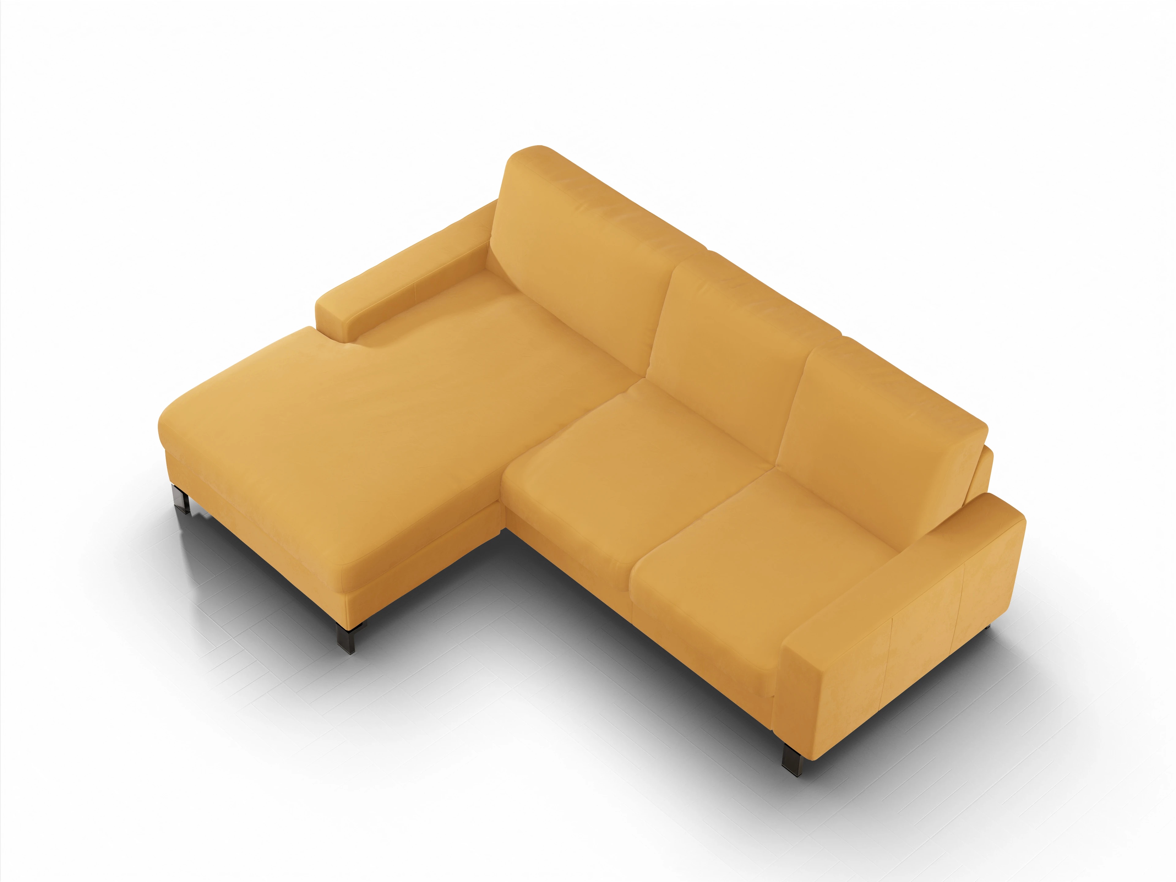 Ansicht des Produktes Casco 2.0 Ecksofa links Abschluss offen in Stoff Orange