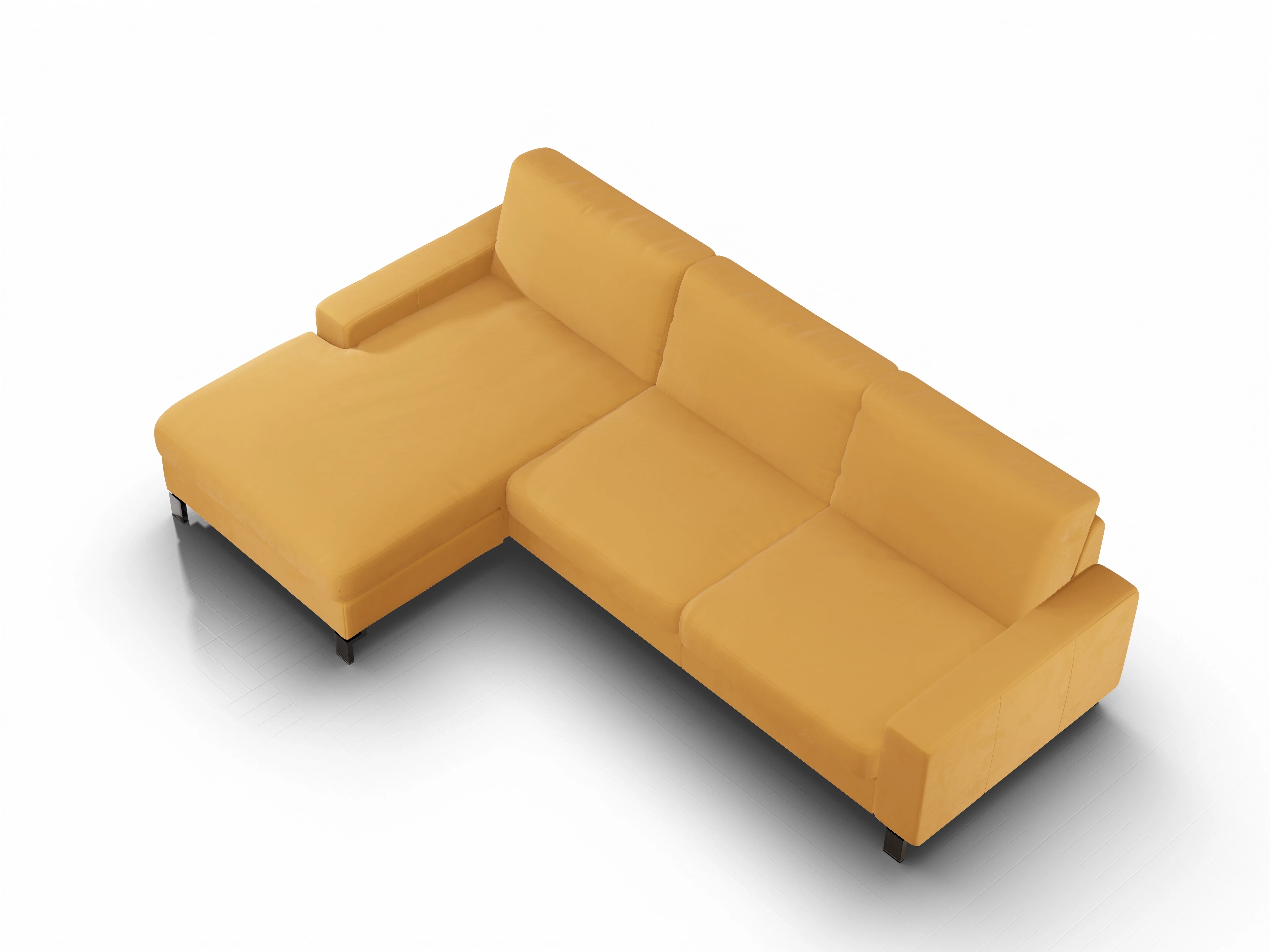 Ansicht des Produktes Casco 2.0 Ecksofa links Abschluss offen in Stoff Orange