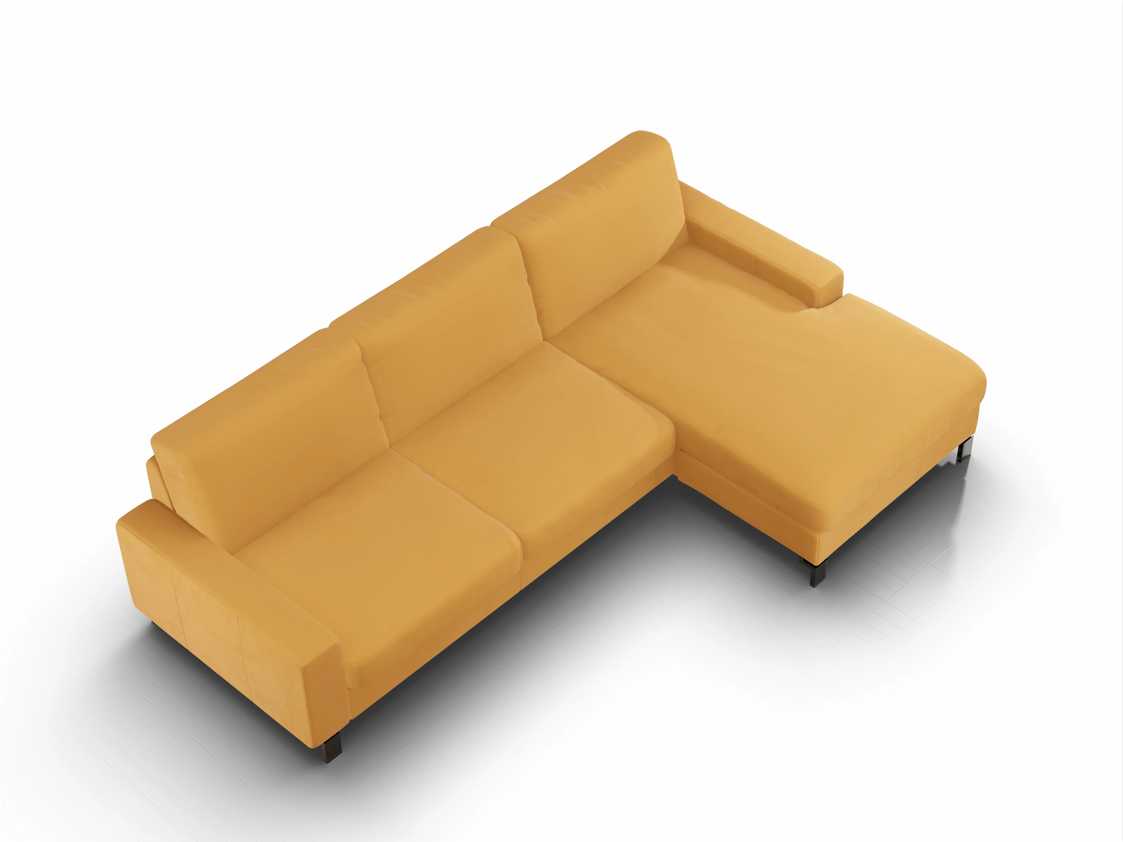 Ansicht des Produktes Casco 2.0 Ecksofa rechts Abschluss offen in Stoff Orange