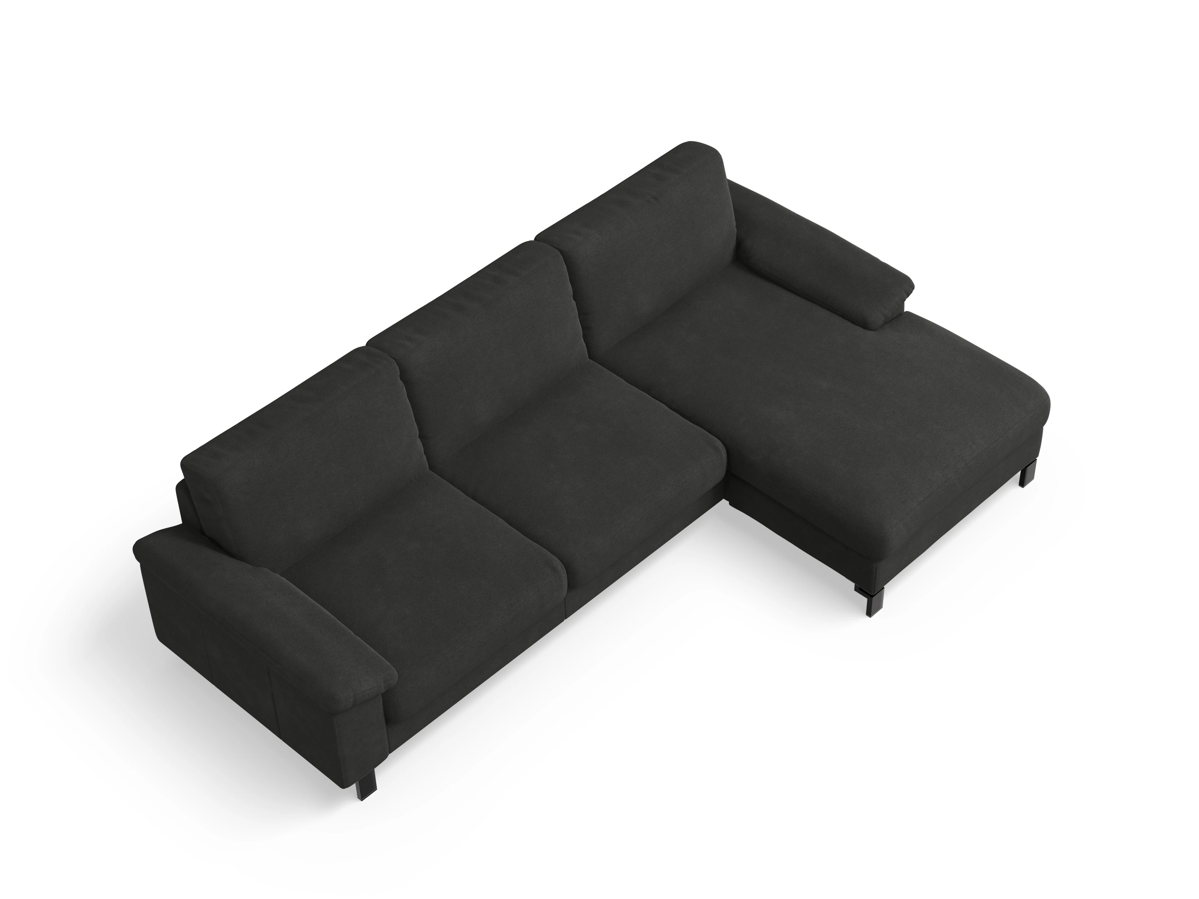 Ansicht des Produktes Casco 2.0 Ecksofa rechts Abschluss offen in Stoff Schwarz