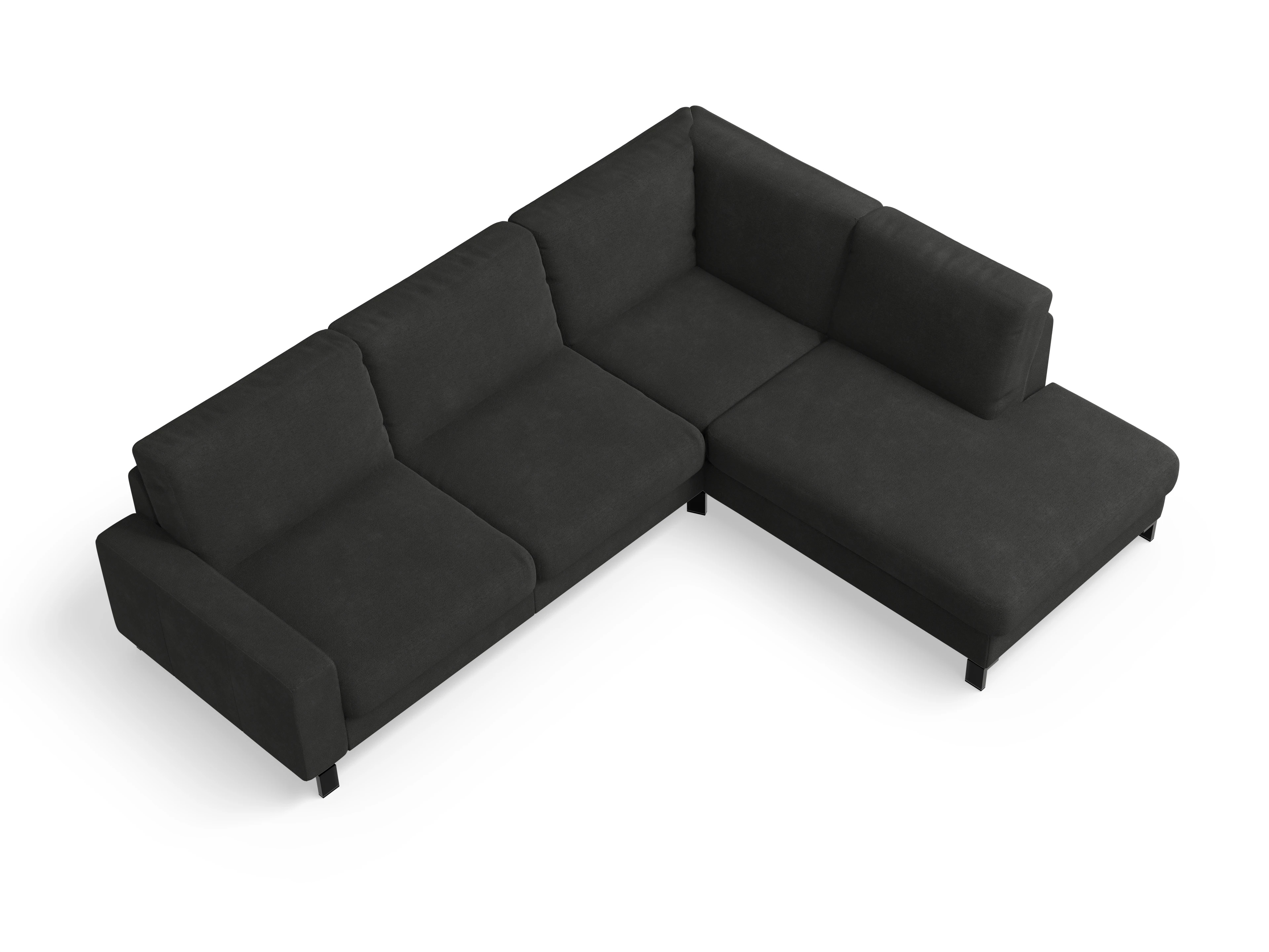 Ansicht des Produktes Casco 2.0 Ecksofa rechts Abschluss offen in Stoff Schwarz