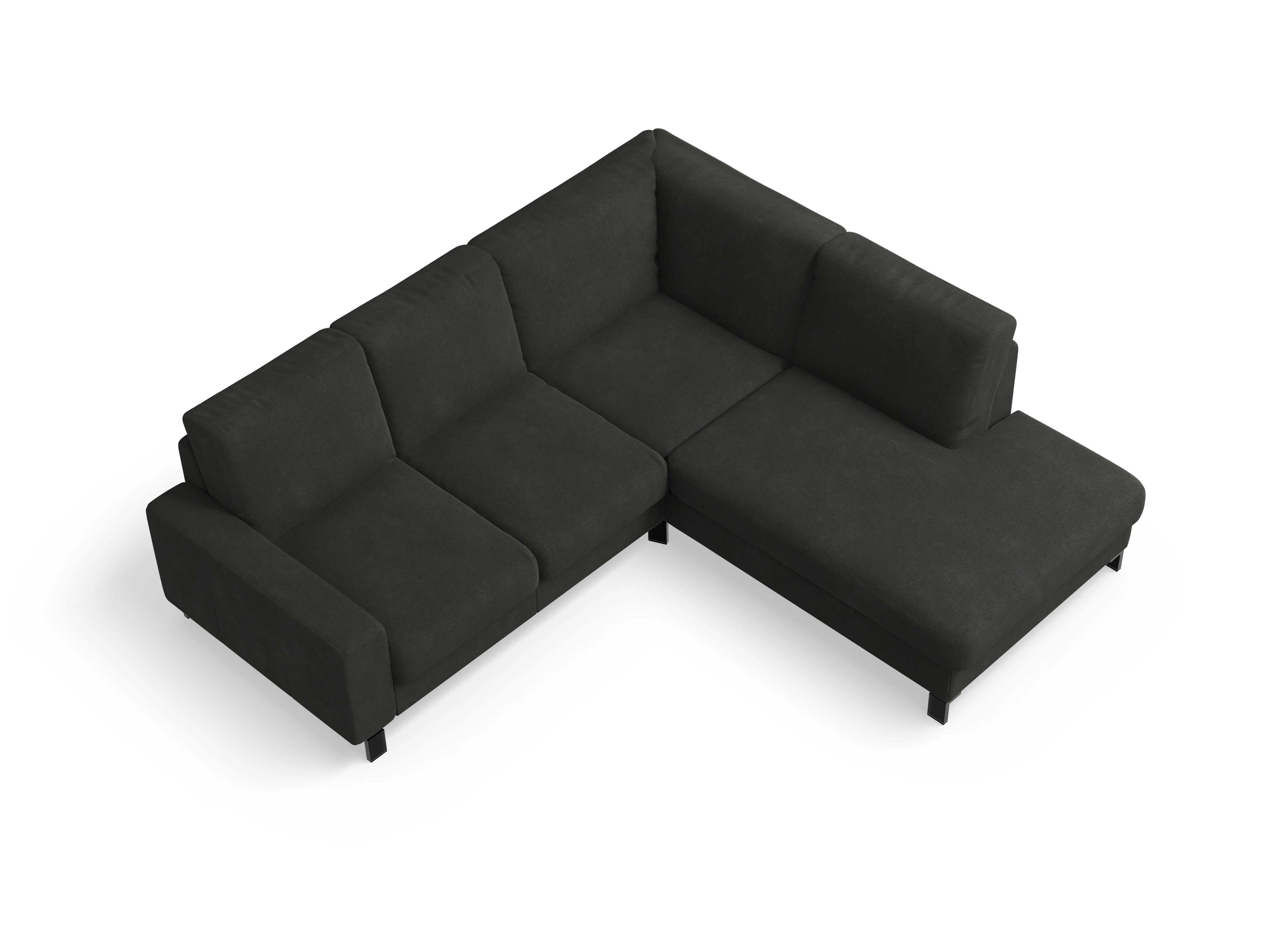 Casco Ecksofa UM Small R Ansicht des Produktes Casco 2.0 Ecksofa rechts Abschluss offen in Stoff Schwarz