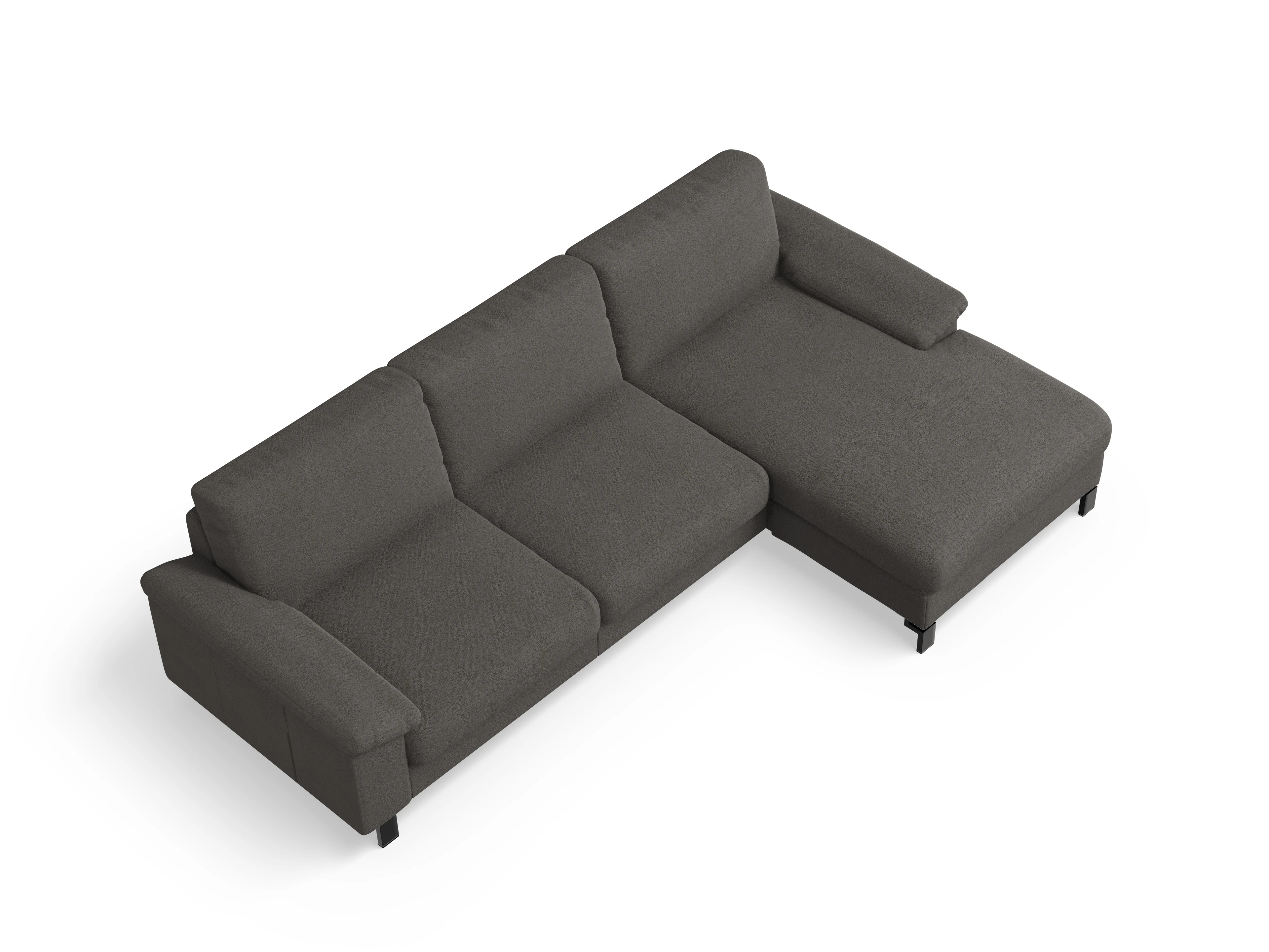 Ansicht des Produktes Casco 2.0 Ecksofa rechts Abschluss offen in Stoff Grau