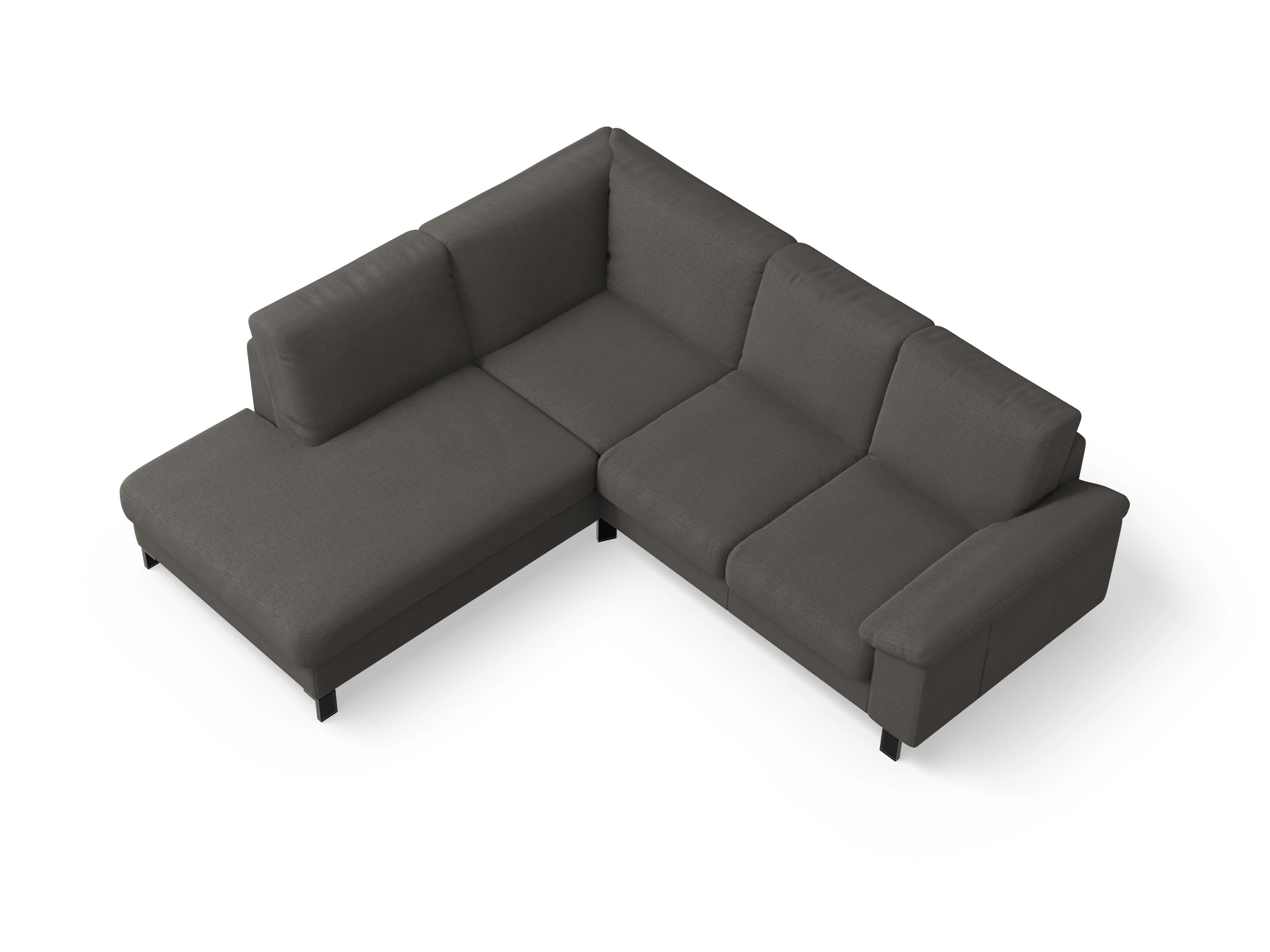 Ansicht des Produktes Casco 2.0 Ecksofa links Abschluss offen in Stoff Grau