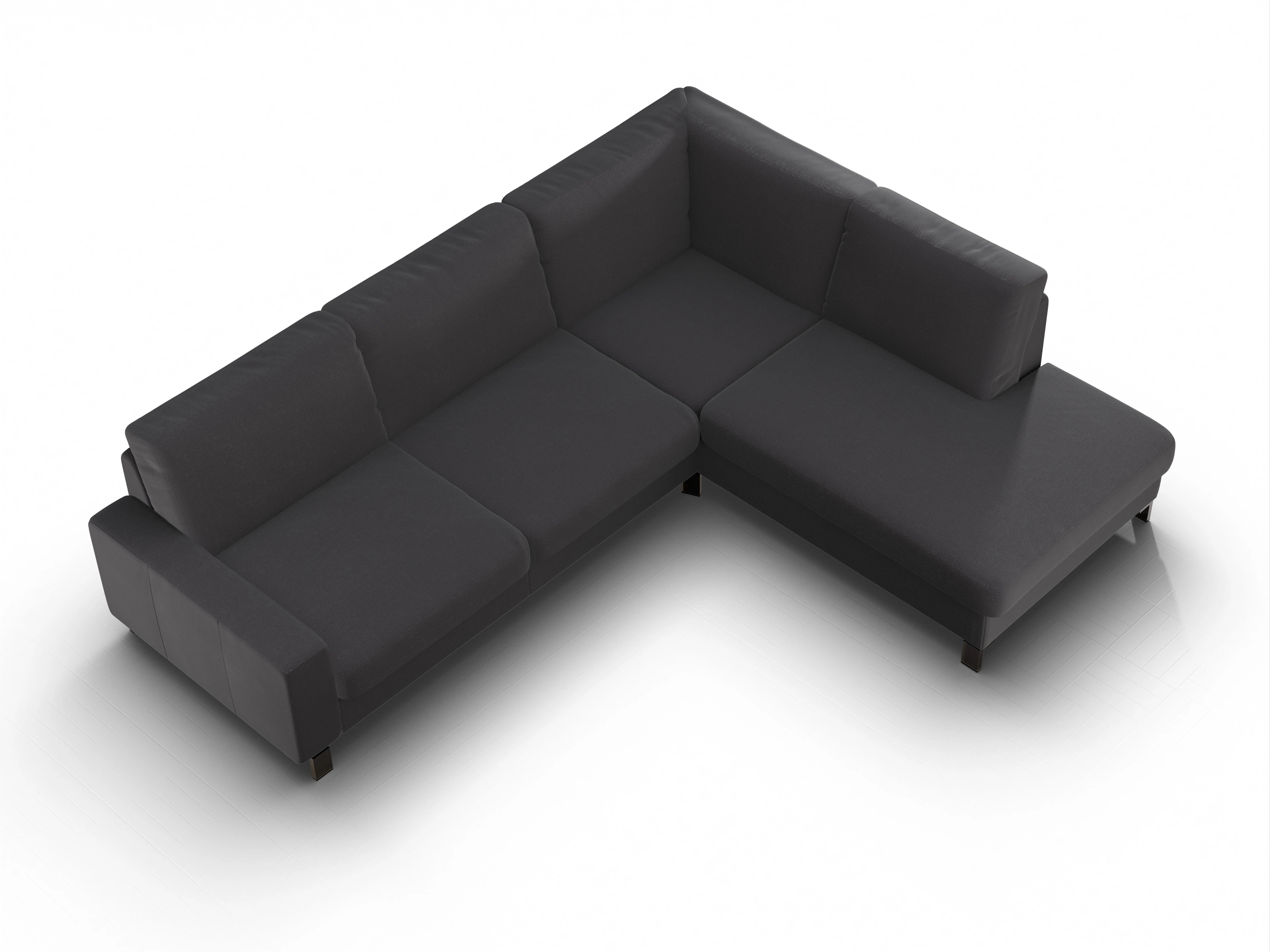 Ansicht des Produktes Casco 2.0 Ecksofa rechts Abschluss offen in Stoff Grau