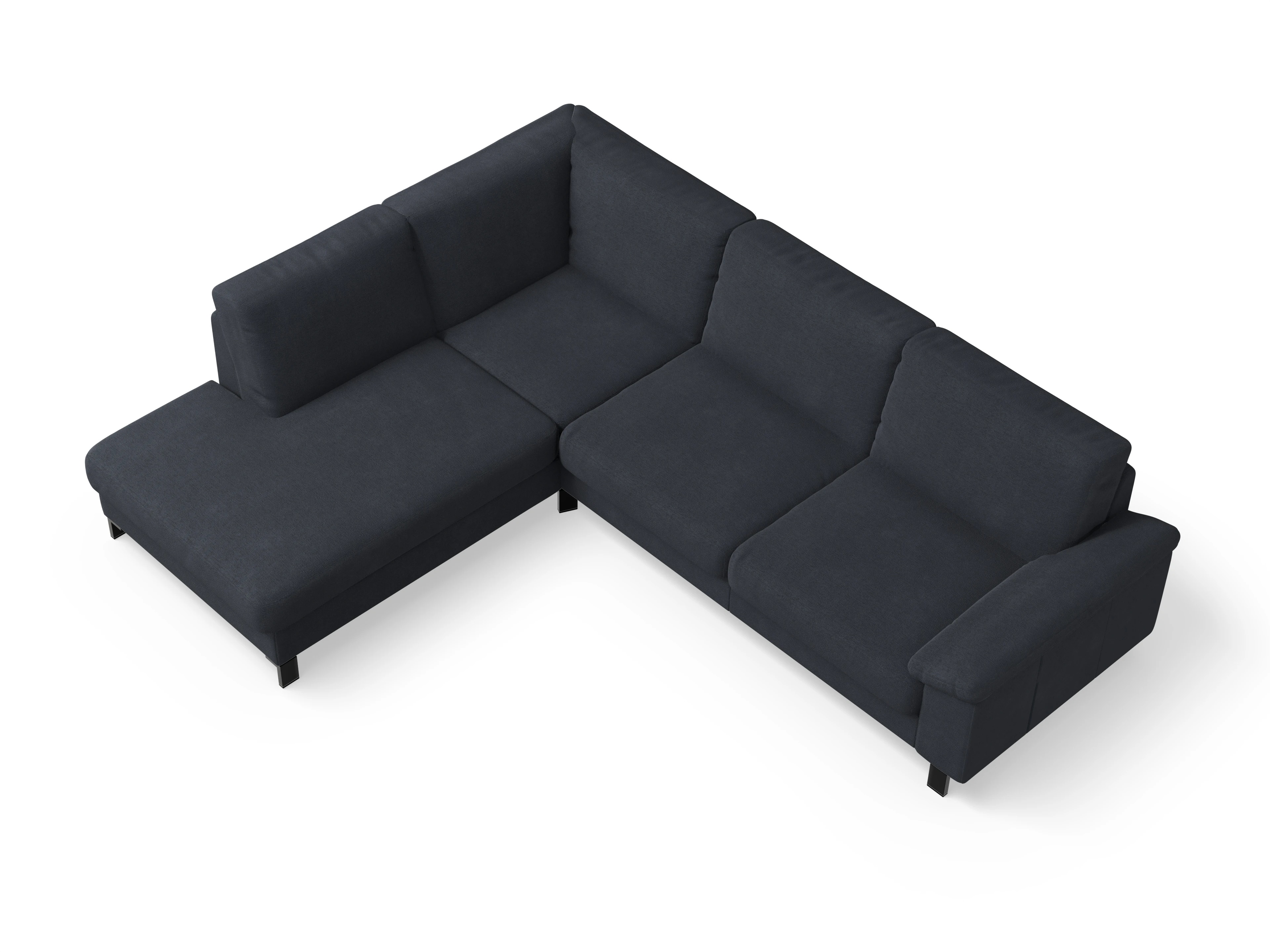 Casco Ecksofa UM Large L Ansicht des Produktes Casco 2.0 Ecksofa links Abschluss offen in Stoff Blau