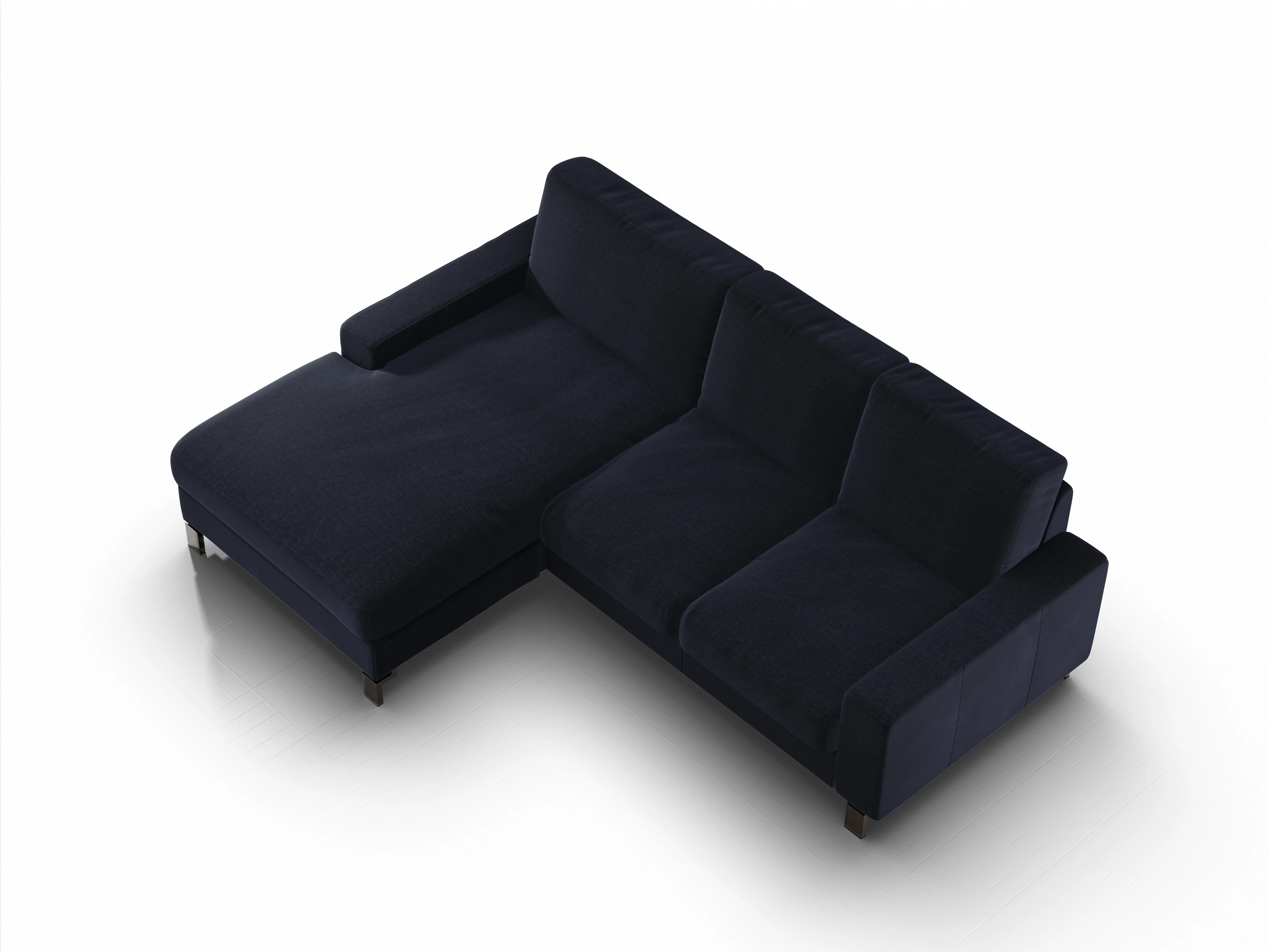 Ansicht des Produktes Casco 2.0 Ecksofa links Abschluss offen in Stoff Blau