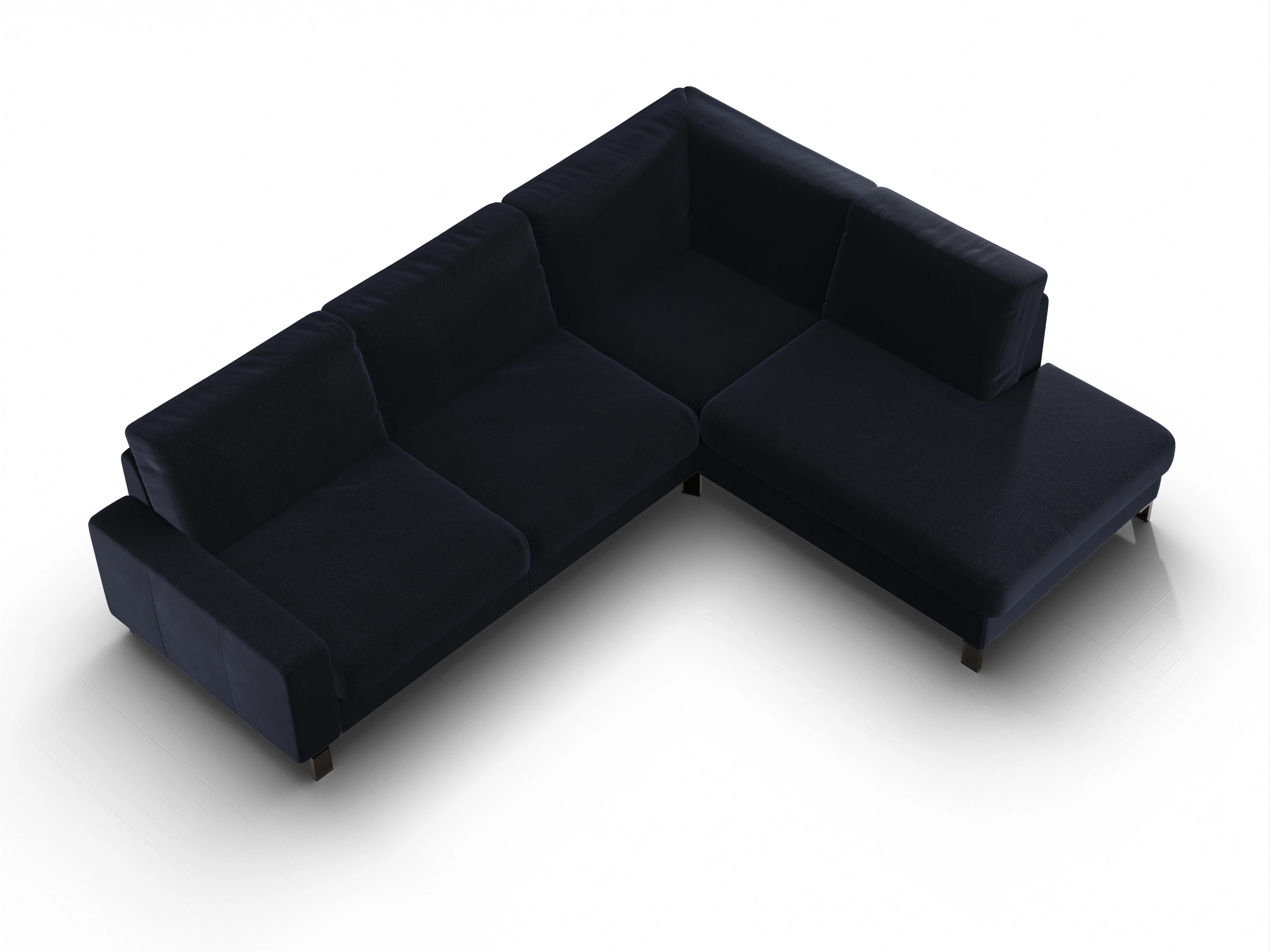 Ansicht des Produktes Casco 2.0 Ecksofa rechts Abschluss offen in Stoff Blau