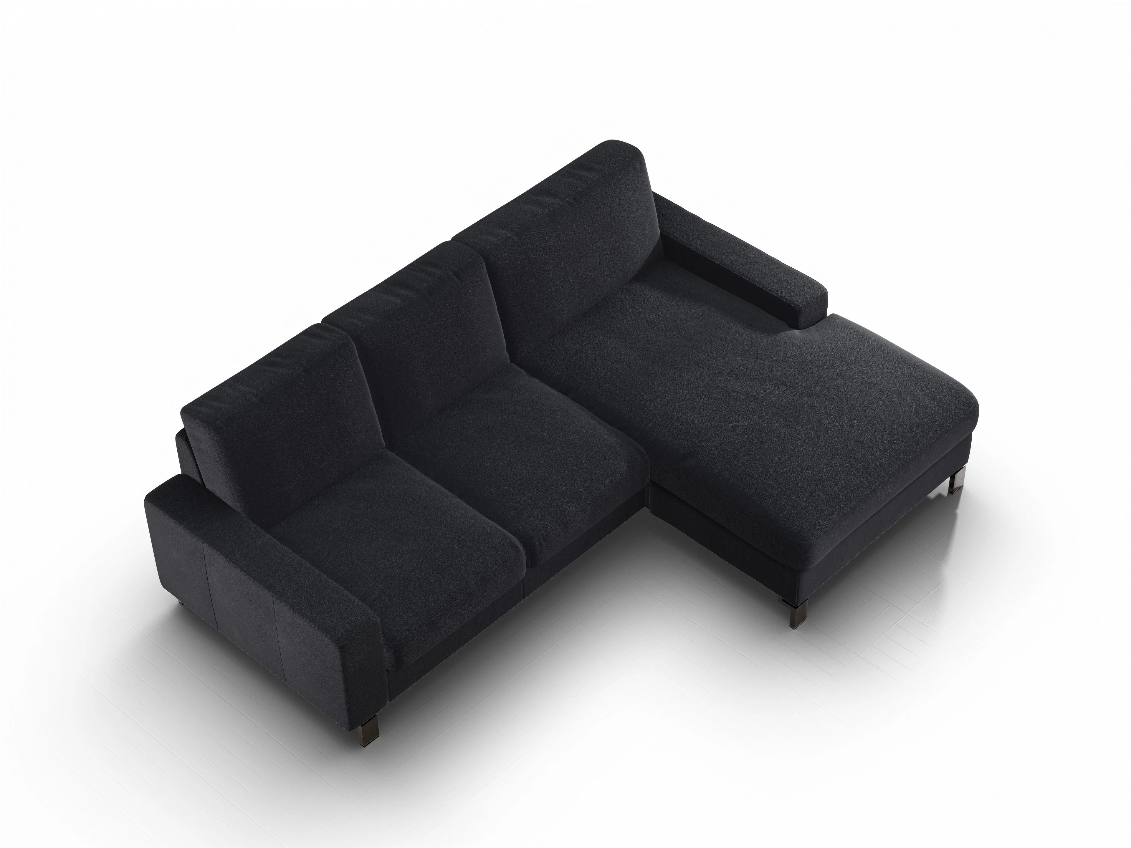 Ansicht des Produktes Casco 2.0 Ecksofa rechts Abschluss offen in Stoff Grau