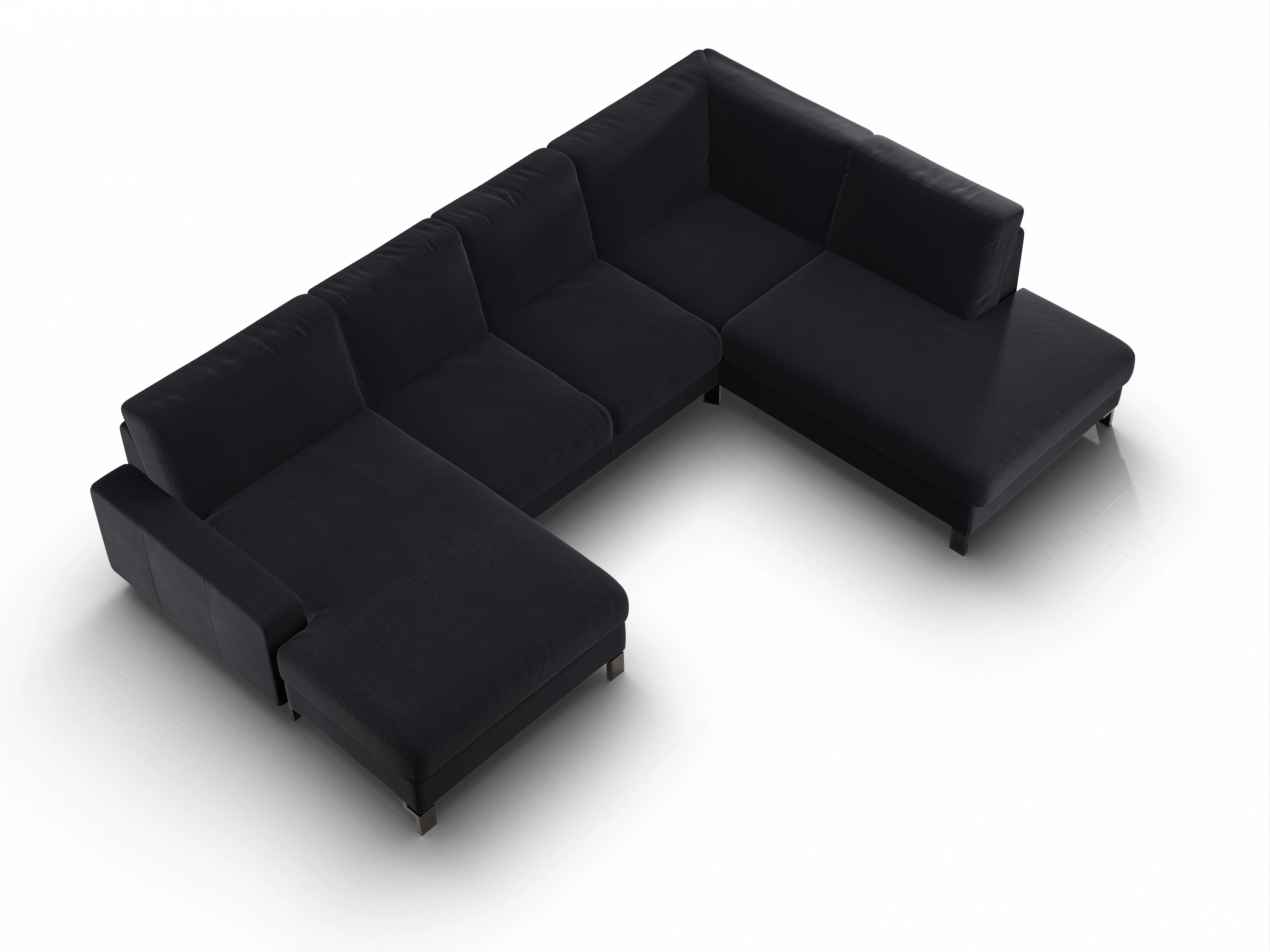 Ansicht des Produktes Casco 2.0 Wohnlandschaft offen beidseitig in Stoff Grau