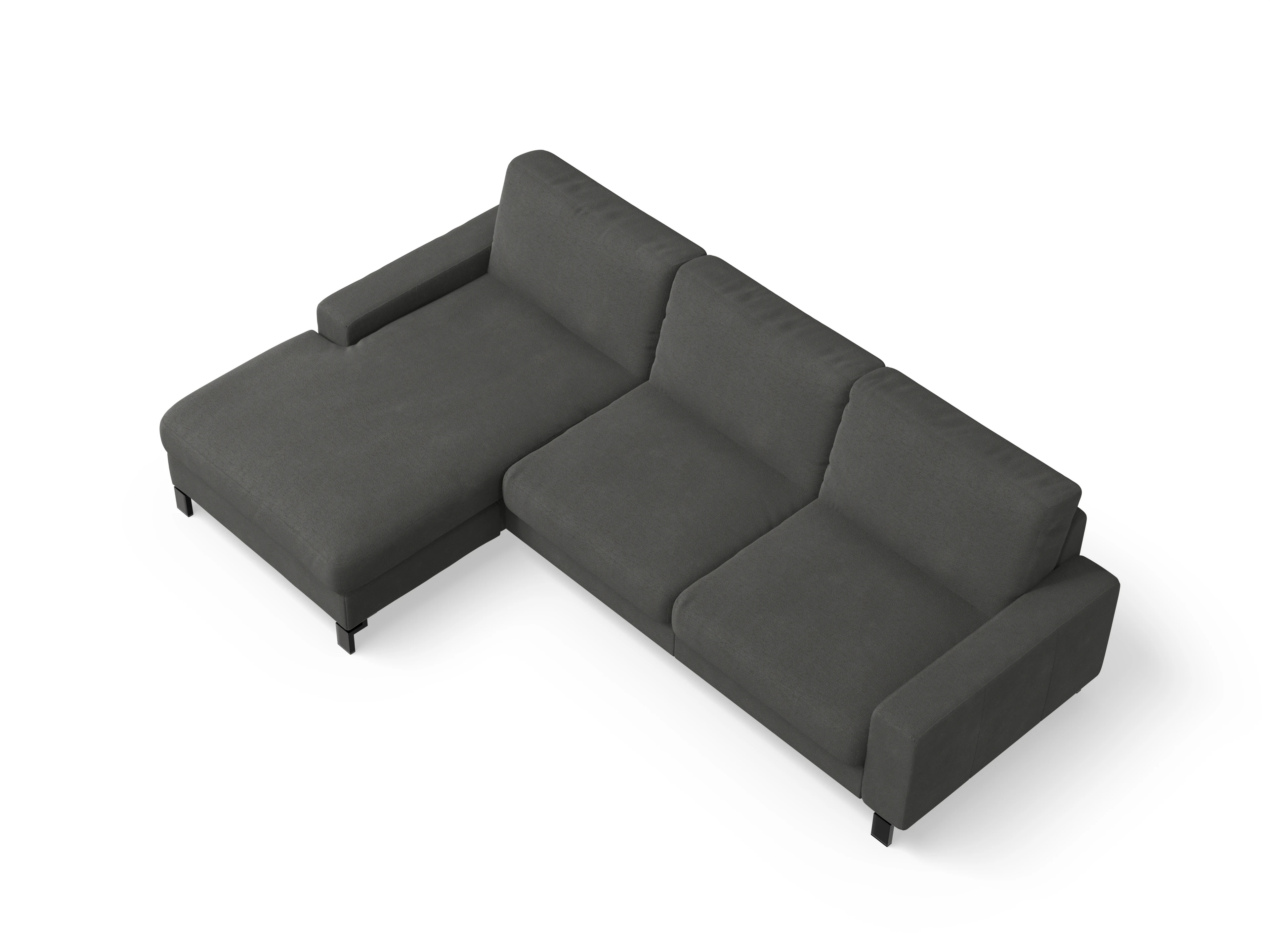 Ansicht des Produktes Casco 2.0 Ecksofa links Abschluss offen in Stoff Grau