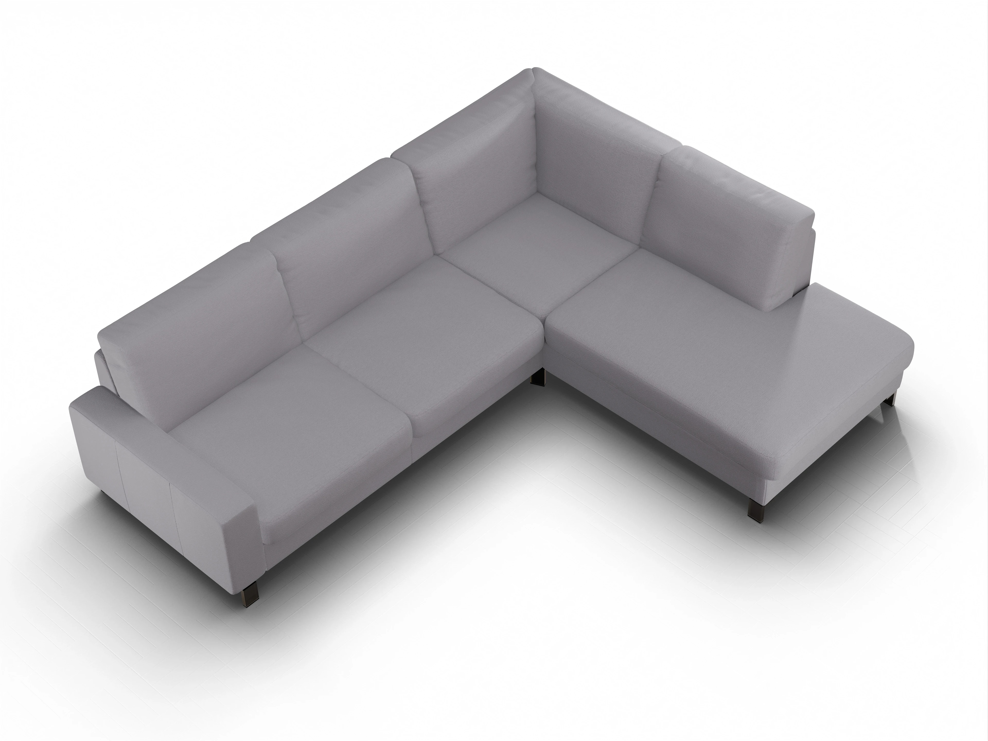 Ansicht des Produktes Casco 2.0 Ecksofa rechts Abschluss offen in Stoff Grau