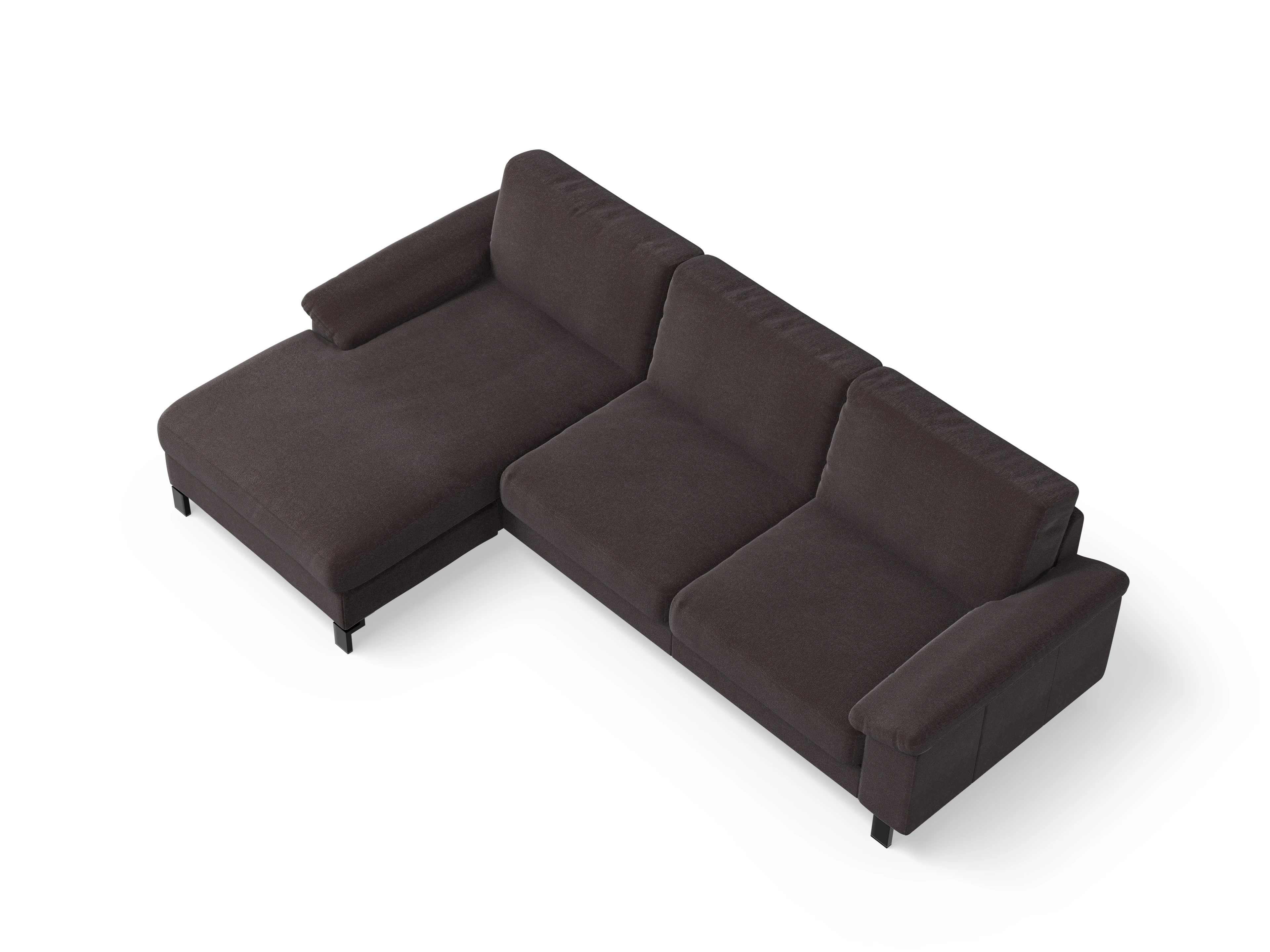 Casco Ecksofa LO Large L Ansicht des Produktes Casco 2.0 Ecksofa links Abschluss offen in Stoff Braun