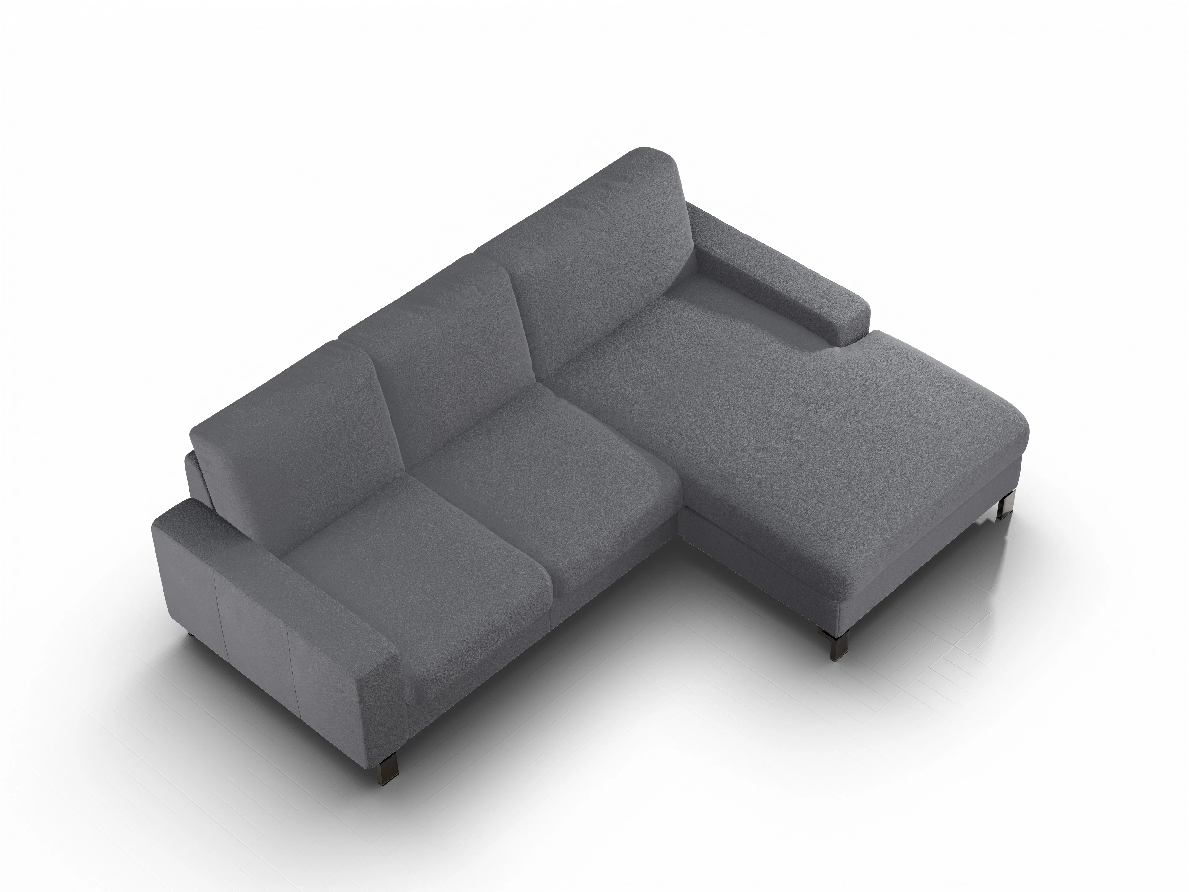 Ansicht des Produktes Casco 2.0 Ecksofa rechts Abschluss offen in Stoff Grau