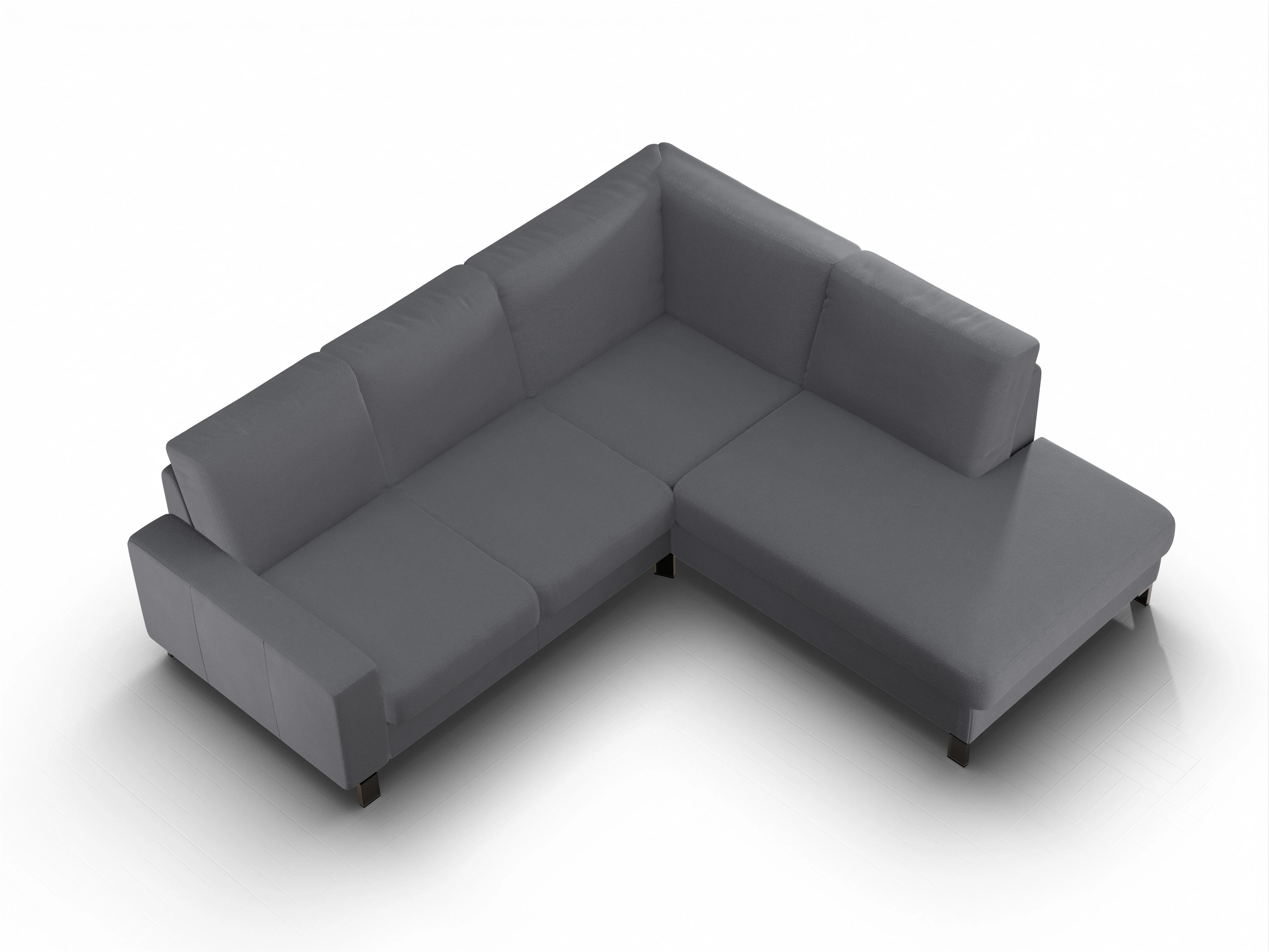 Ansicht des Produktes Casco 2.0 Ecksofa rechts Abschluss offen in Stoff Grau