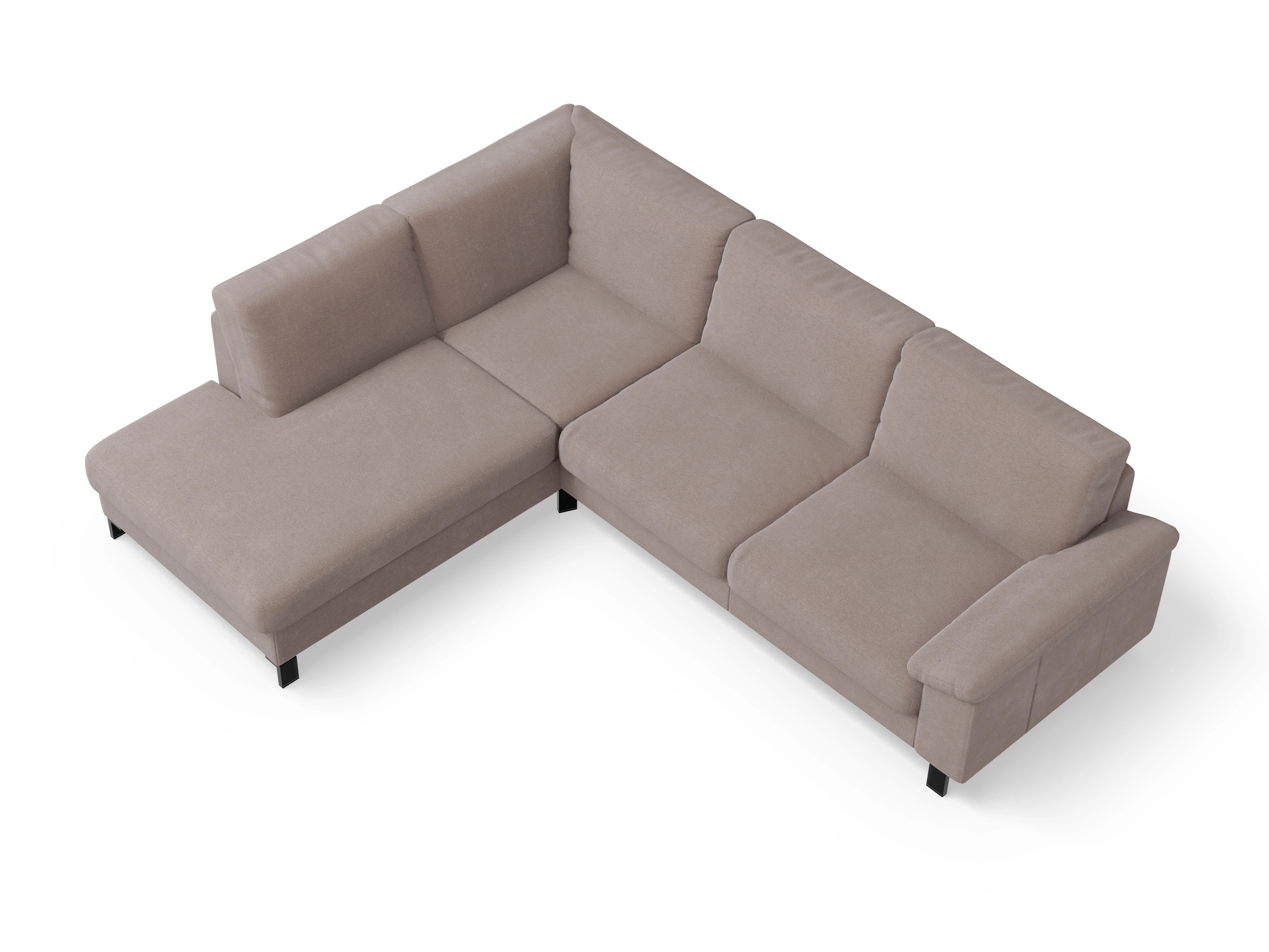 Ansicht des Produktes Casco 2.0 Ecksofa links Abschluss offen in Stoff Braun