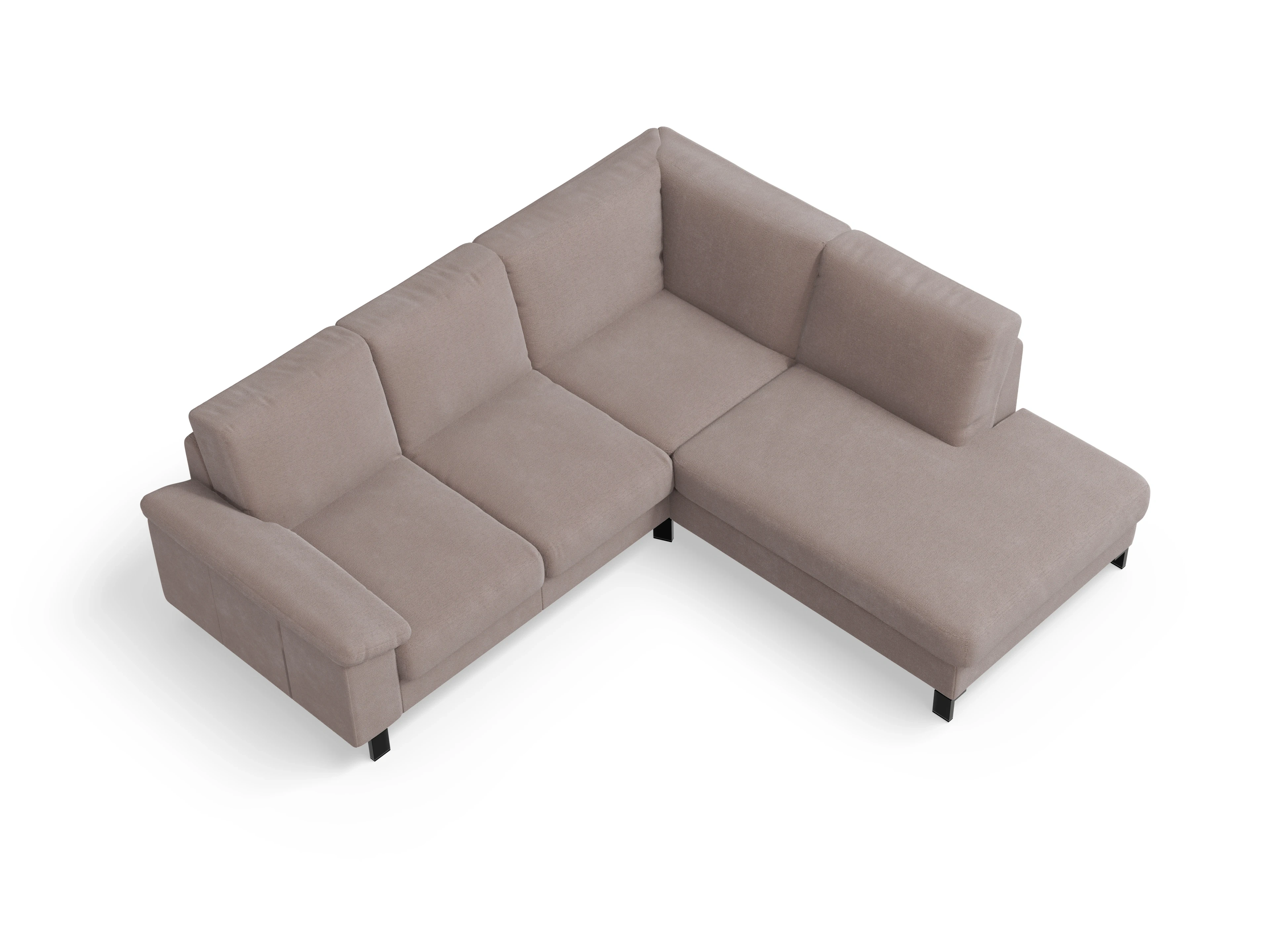Ansicht des Produktes Casco 2.0 Ecksofa rechts Abschluss offen in Stoff Braun