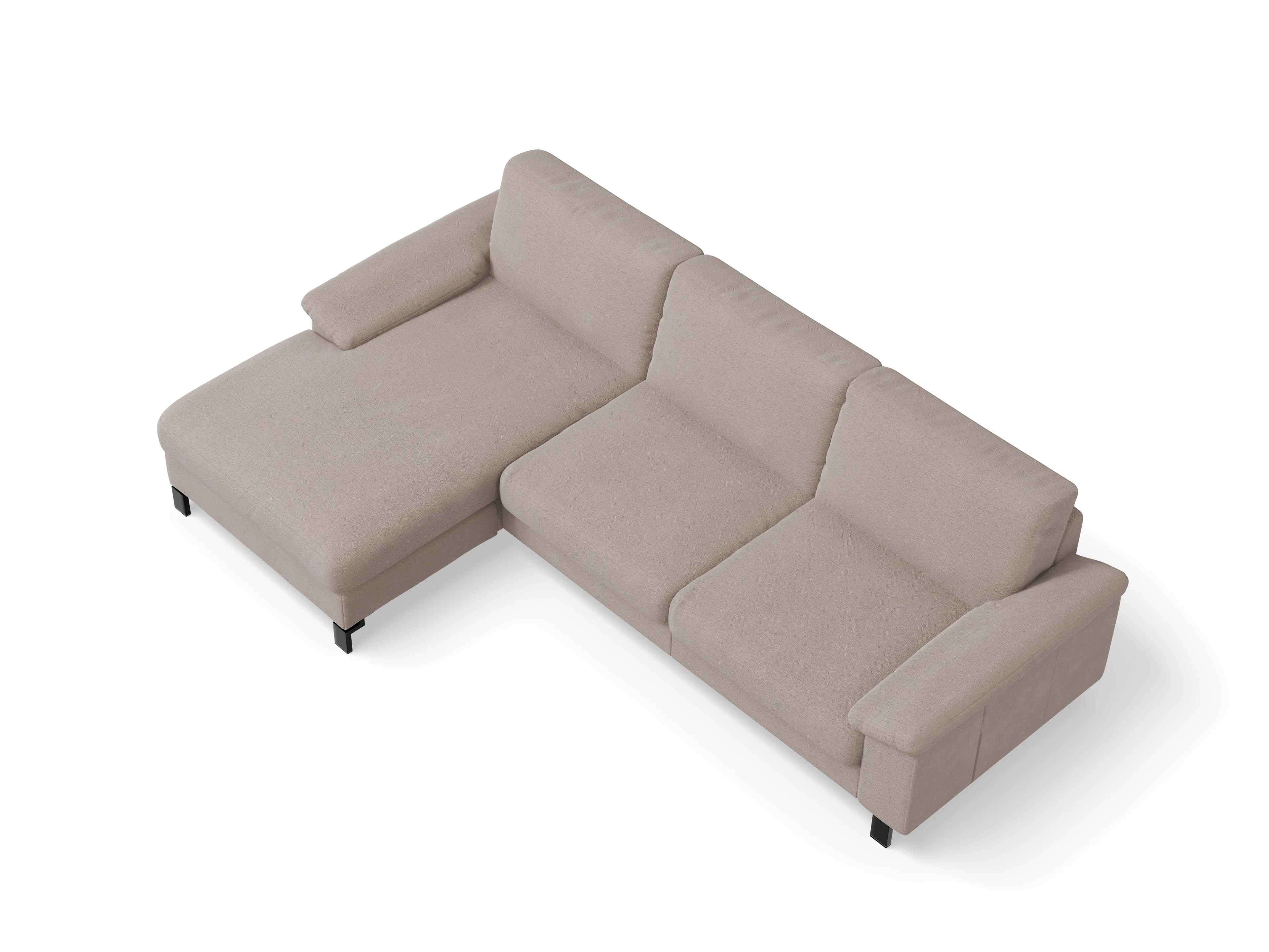 Ansicht des Produktes Casco 2.0 Ecksofa links Abschluss offen in Stoff Braun