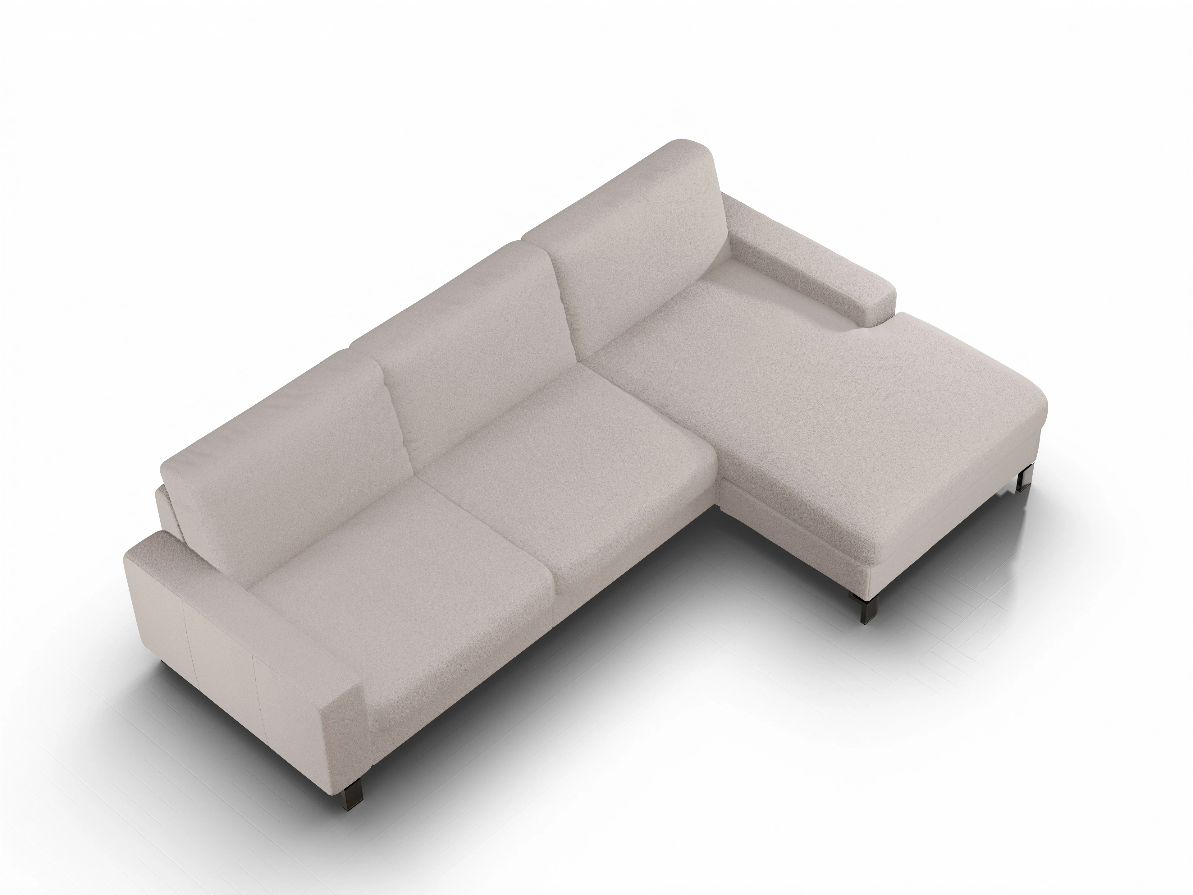 Ansicht des Produktes Casco 2.0 Ecksofa rechts Abschluss offen in Stoff Braun