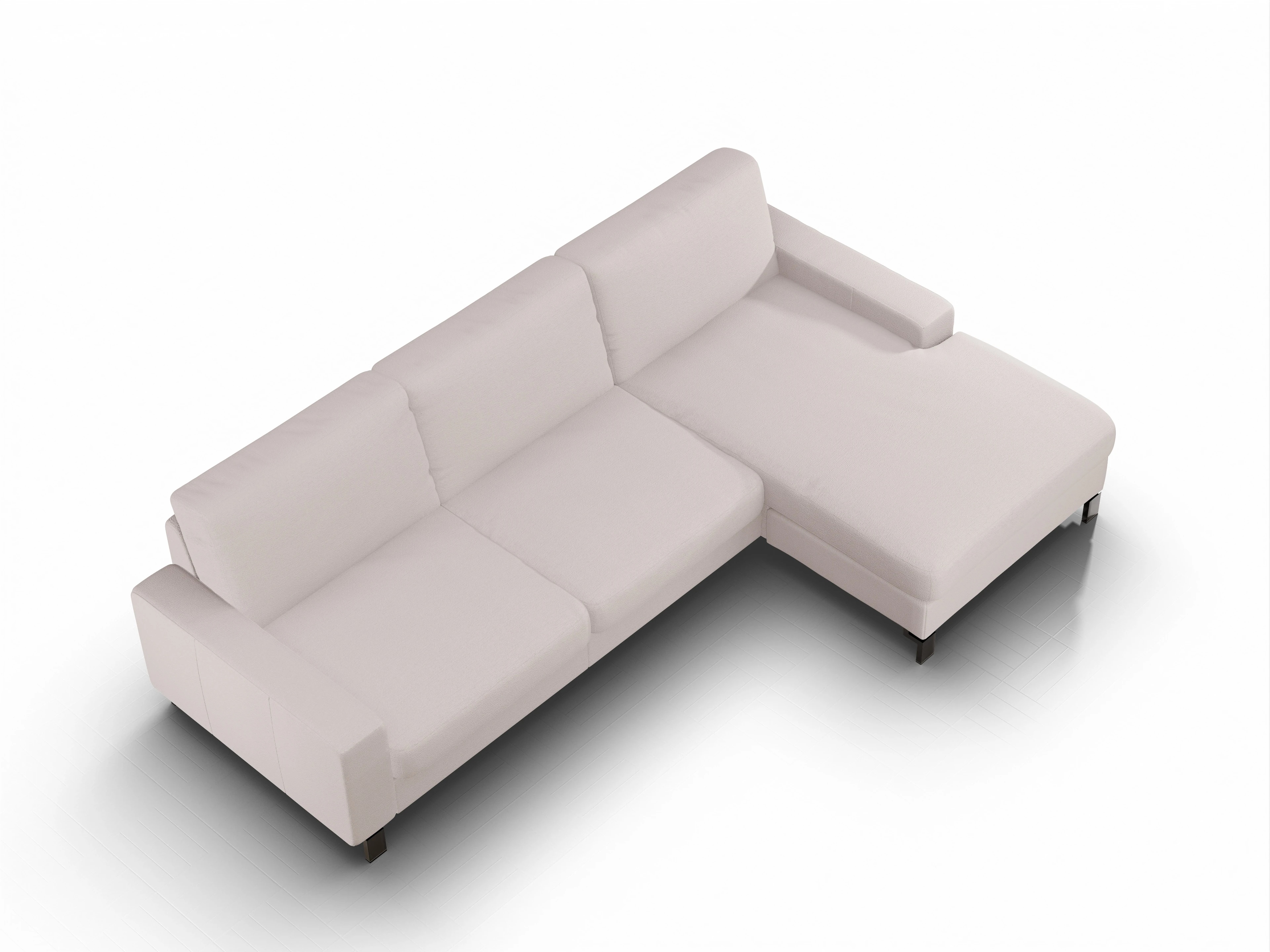 Ansicht des Produktes Casco 2.0 Ecksofa rechts Abschluss offen in Stoff Weiss