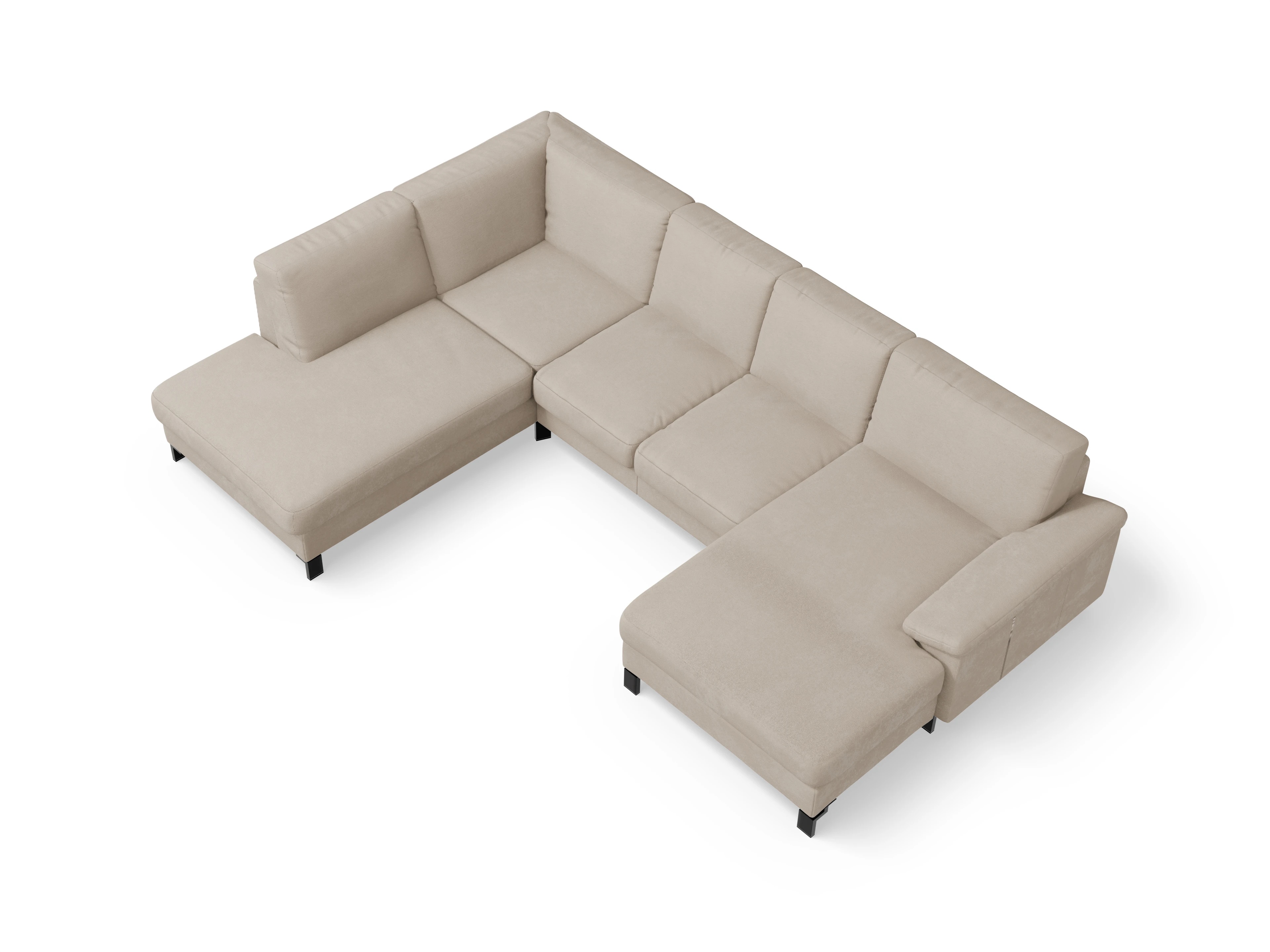 Casco Wohnlandschaft UMLO Small L Ansicht des Produktes Casco 2.0 Wohnlandschaft offen beidseitig in Stoff Beige