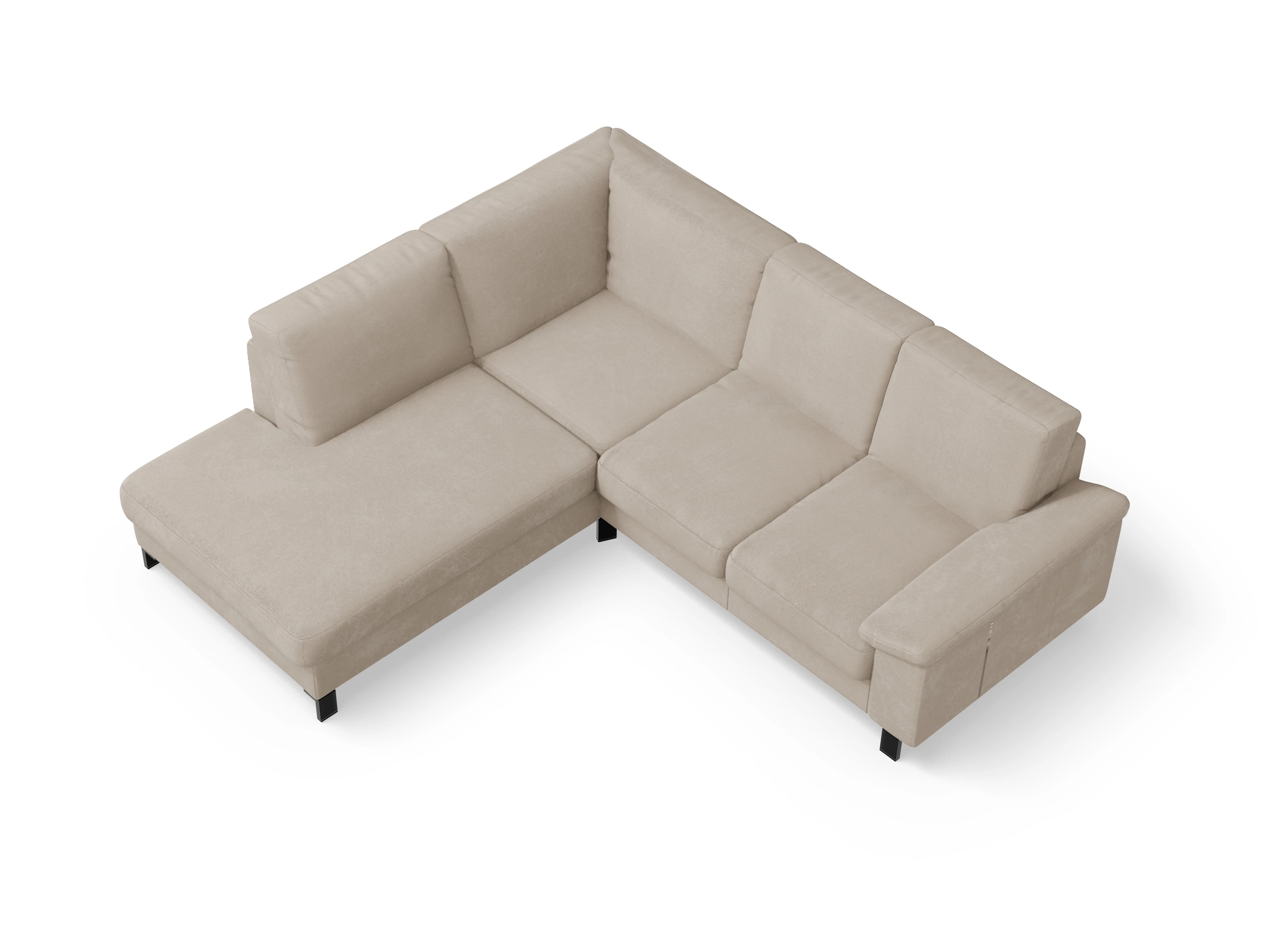 Casco Ecksofa UM Small L Ansicht des Produktes Casco 2.0 Ecksofa links Abschluss offen in Stoff Beige