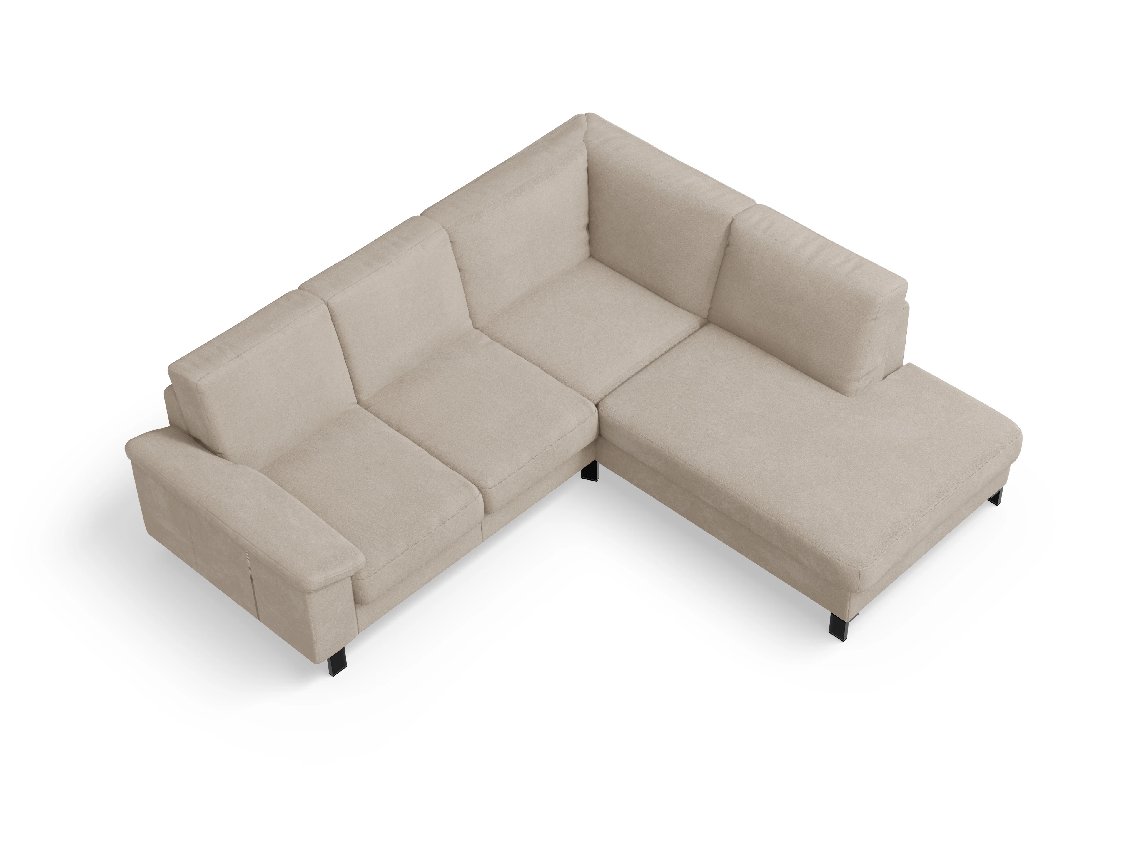 Casco Ecksofa UM Small R Ansicht des Produktes Casco 2.0 Ecksofa rechts Abschluss offen in Stoff Beige