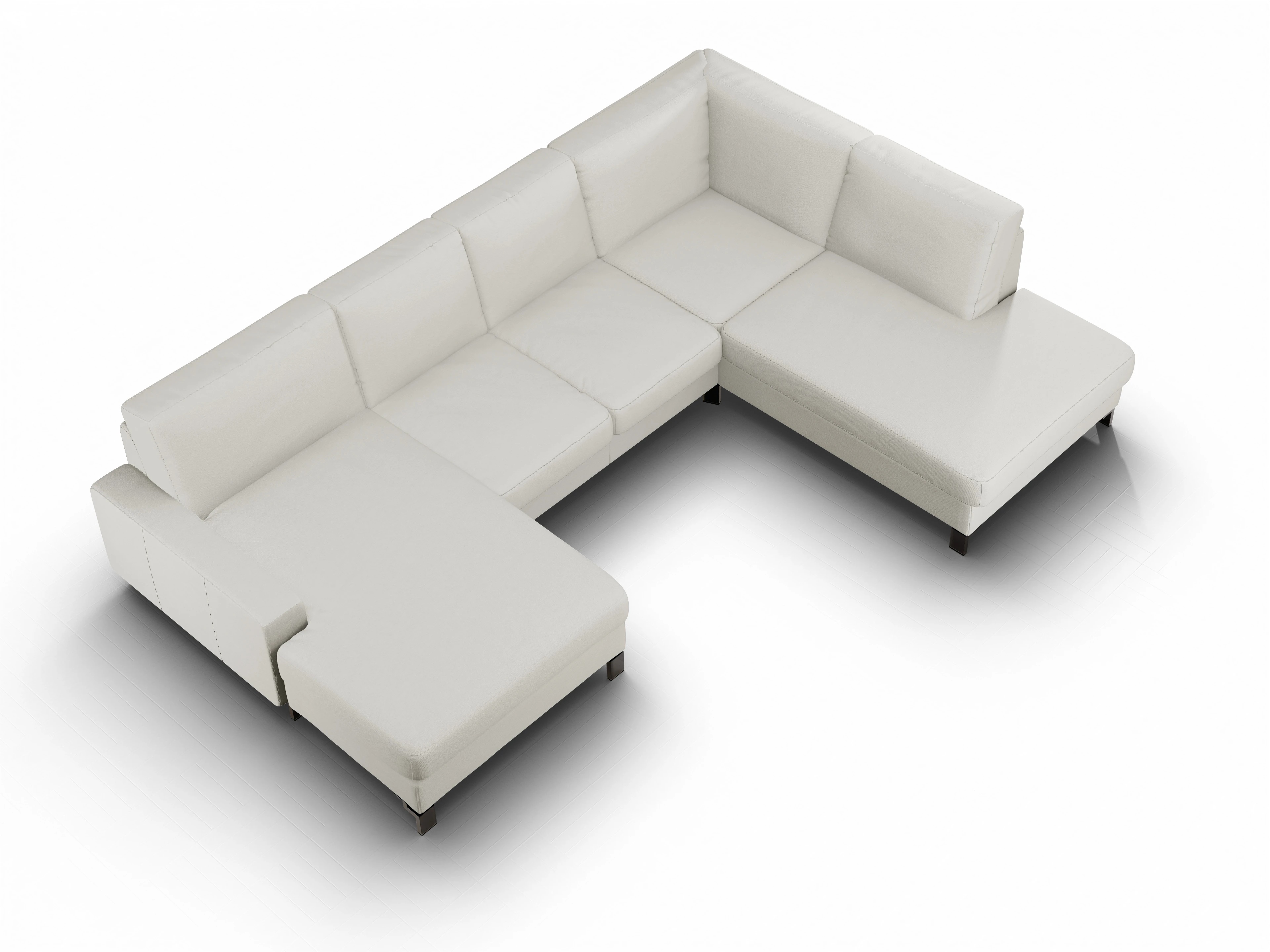 Ansicht des Produktes Casco 2.0 Wohnlandschaft offen beidseitig in Stoff Beige