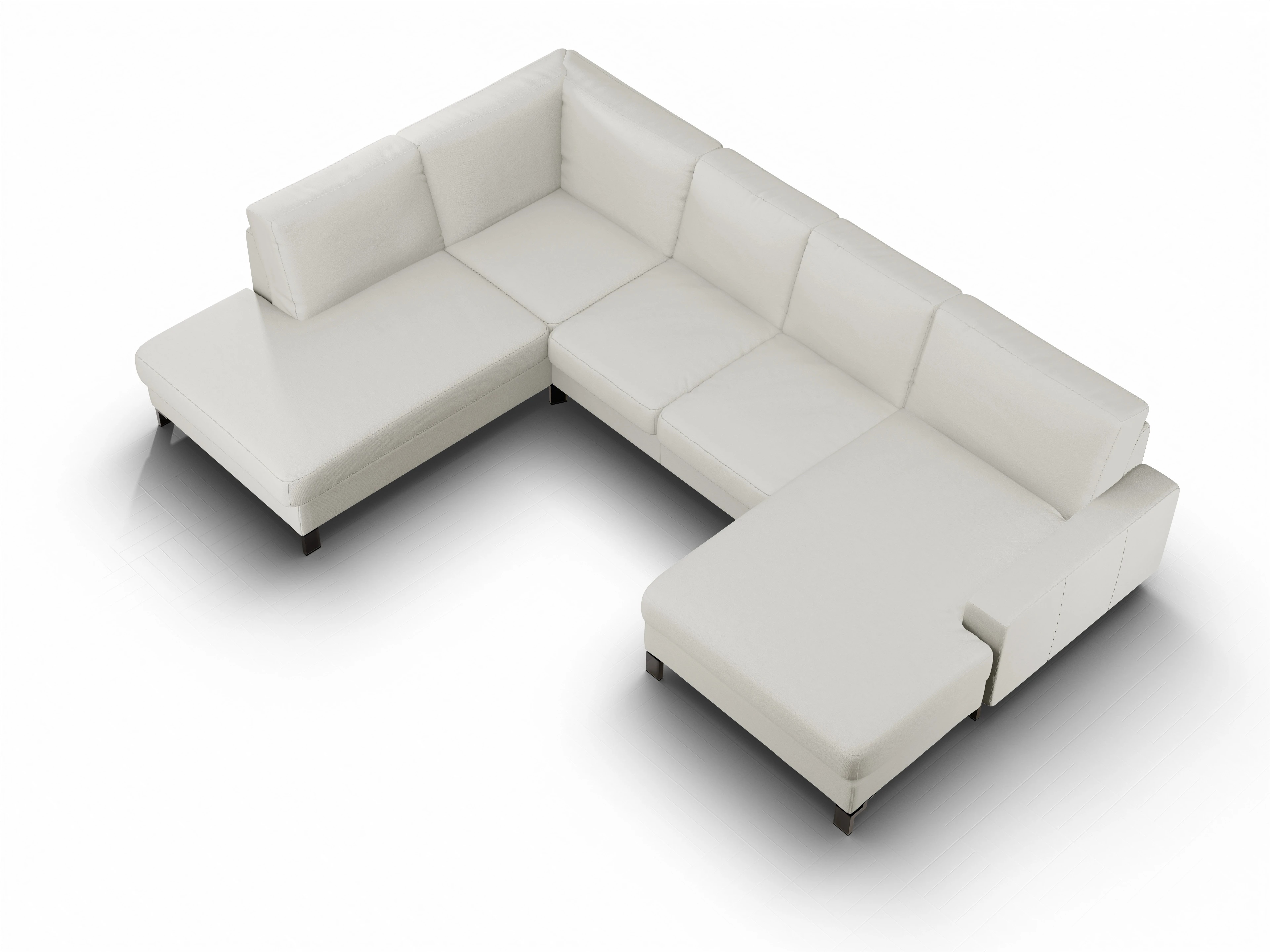 Ansicht des Produktes Casco 2.0 Wohnlandschaft offen beidseitig in Stoff Beige