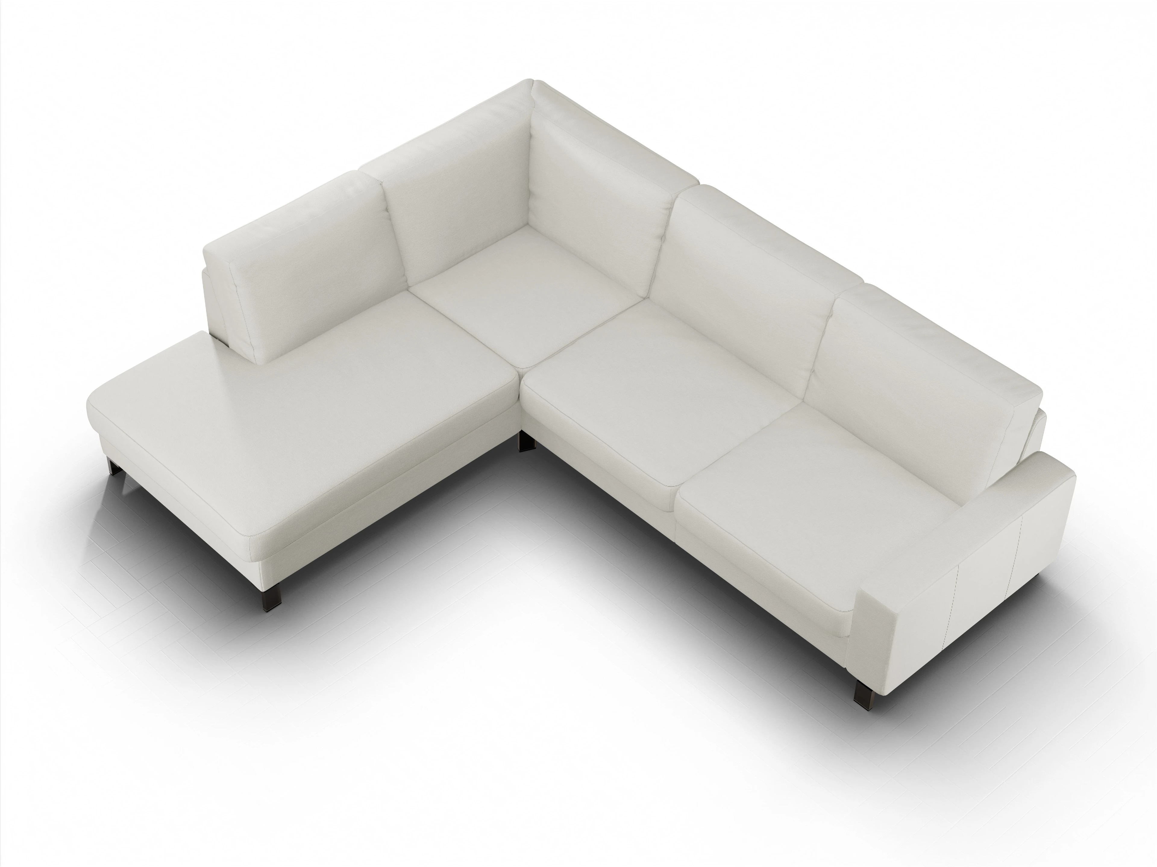 Ansicht des Produktes Casco 2.0 Ecksofa links Abschluss offen in Stoff Beige