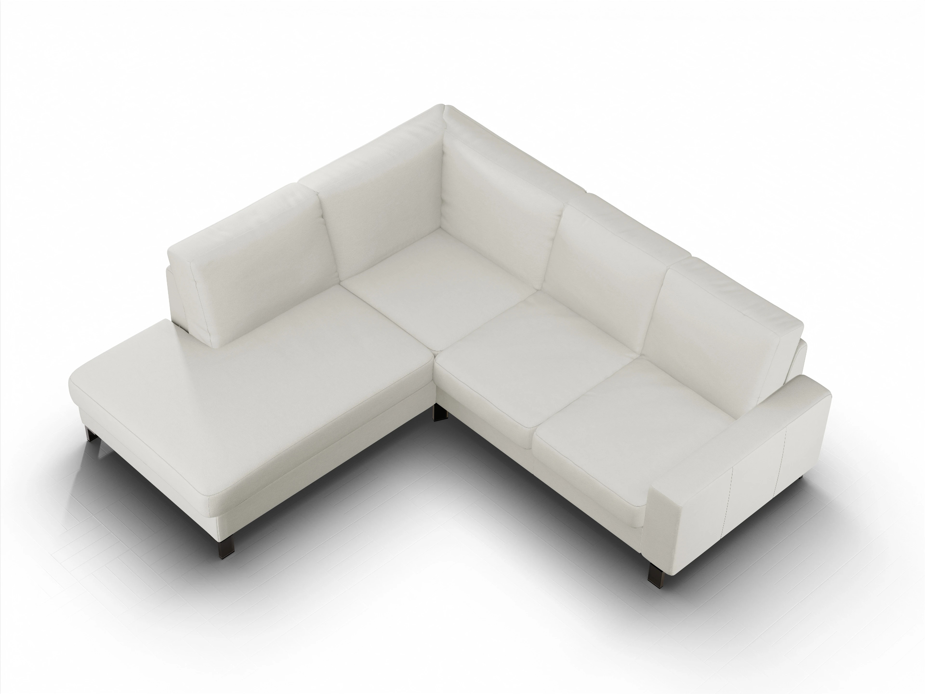 Ansicht des Produktes Casco 2.0 Ecksofa links Abschluss offen in Stoff Beige