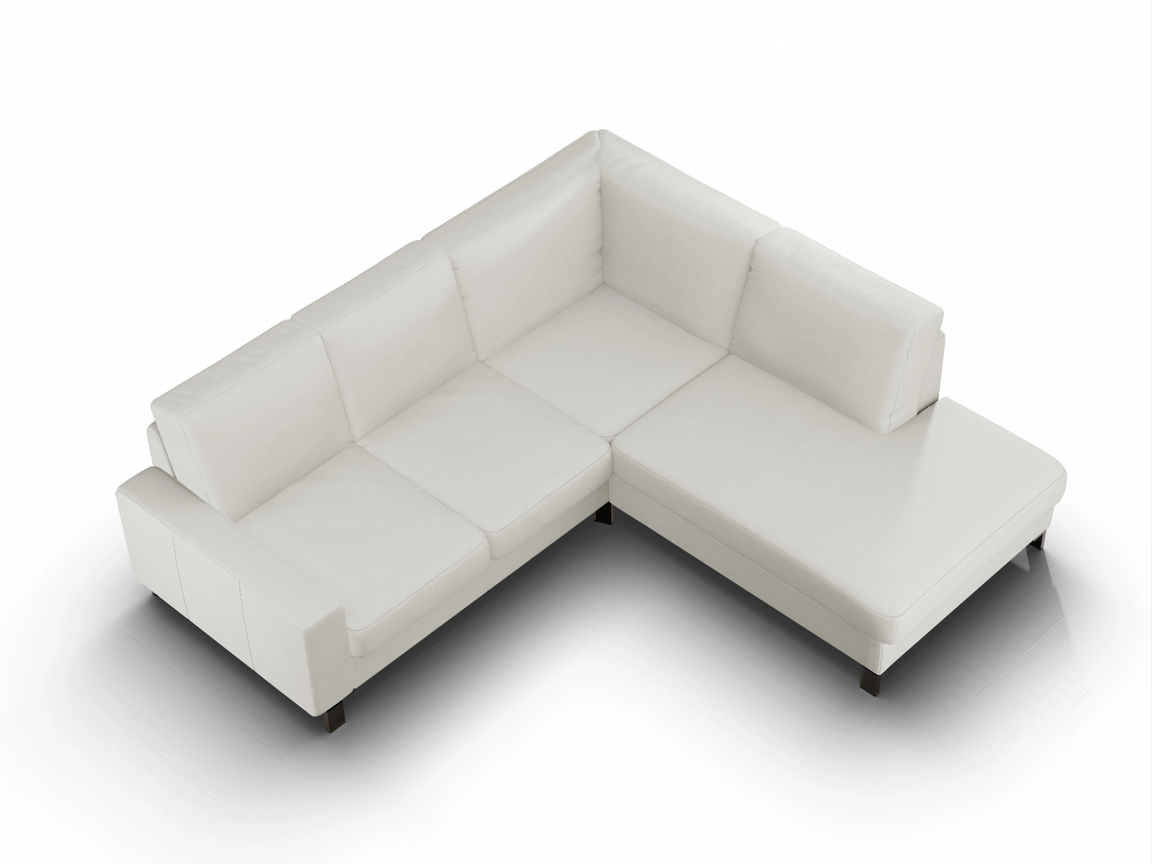 Ansicht des Produktes Casco 2.0 Ecksofa rechts Abschluss offen in Stoff Beige